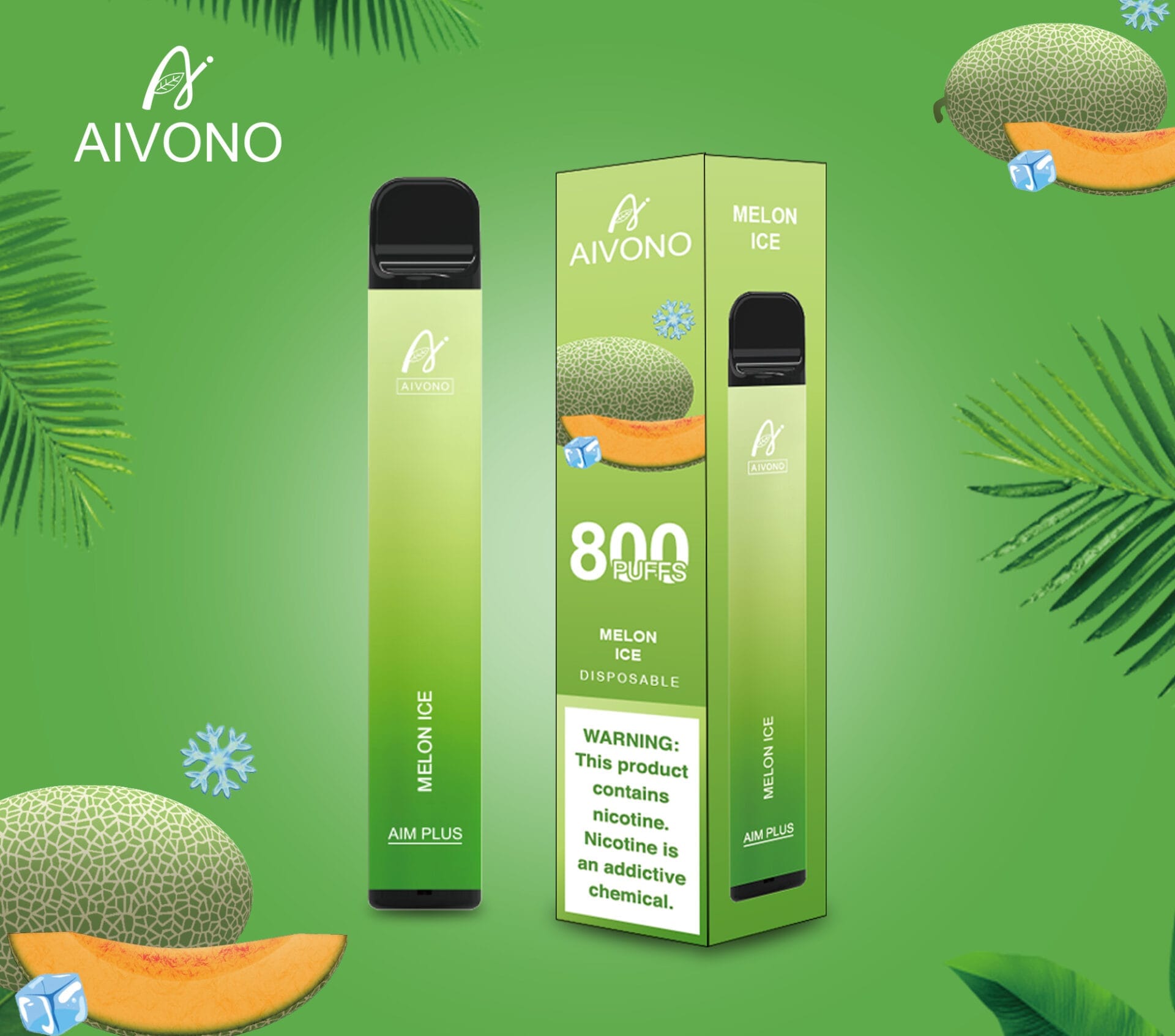 Aivono AIM Plus 800 Puffs | 0%-5% nicotine, 3.2mL, 550mAh, TPD certified, bulk disposable vape - Image 2