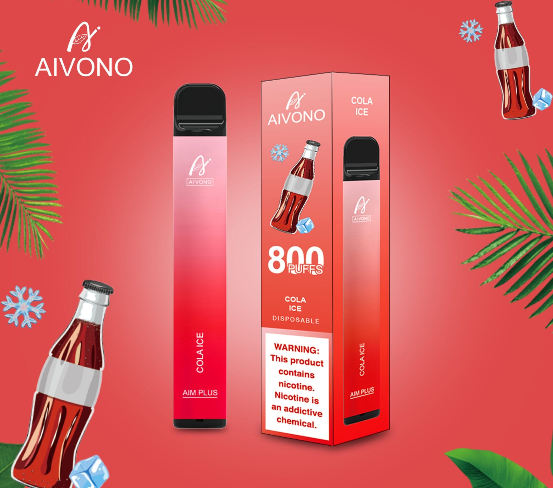 Aivono AIM Plus 800 Puffs | 0%-5% nicotine, 3.2mL, 550mAh, TPD certified, bulk disposable vape - Image 6