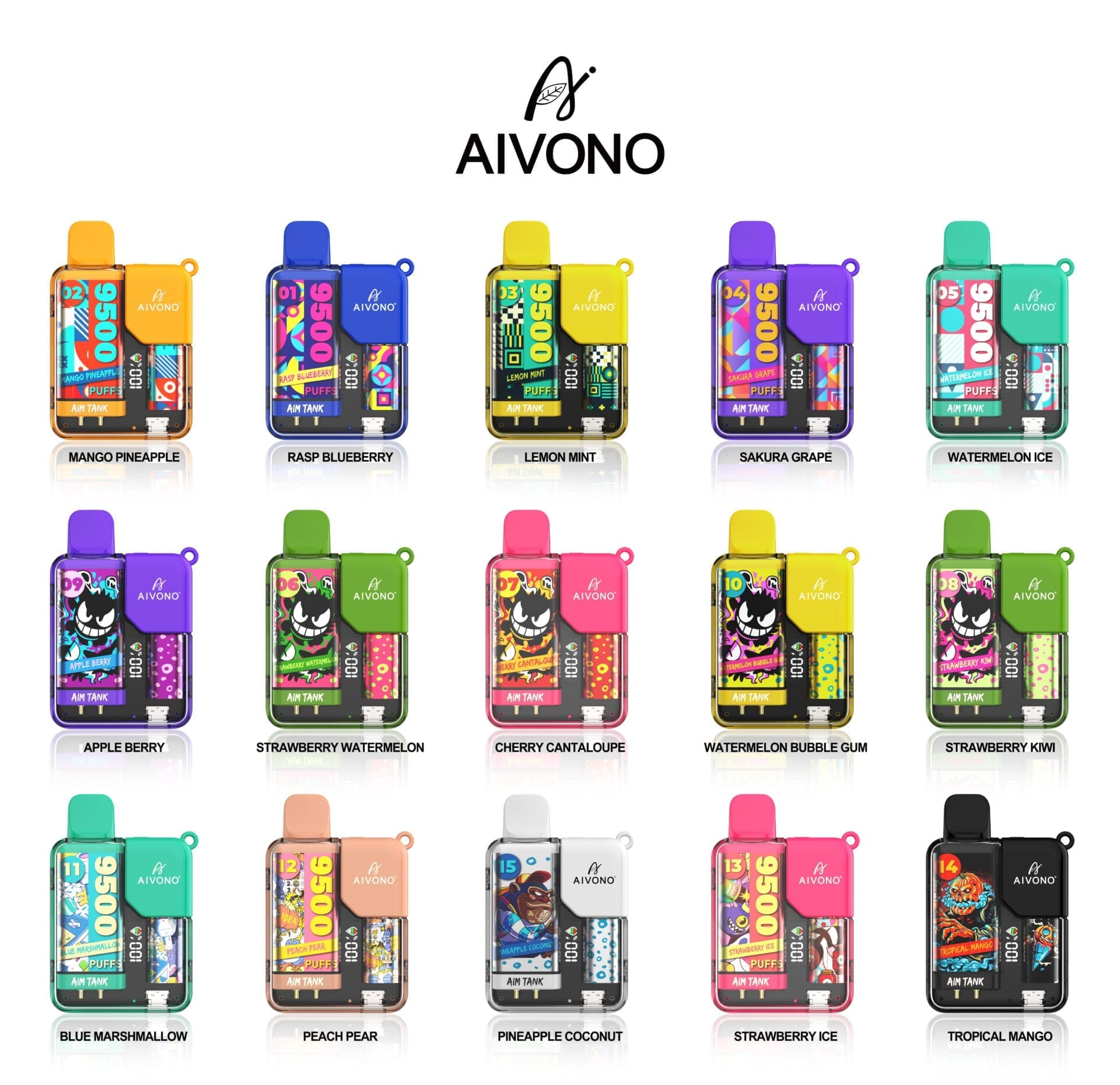 AIVONO AIM TANK 9500 Puffs | 0% to 5% nicotine bulk buy wholesale - Image 17