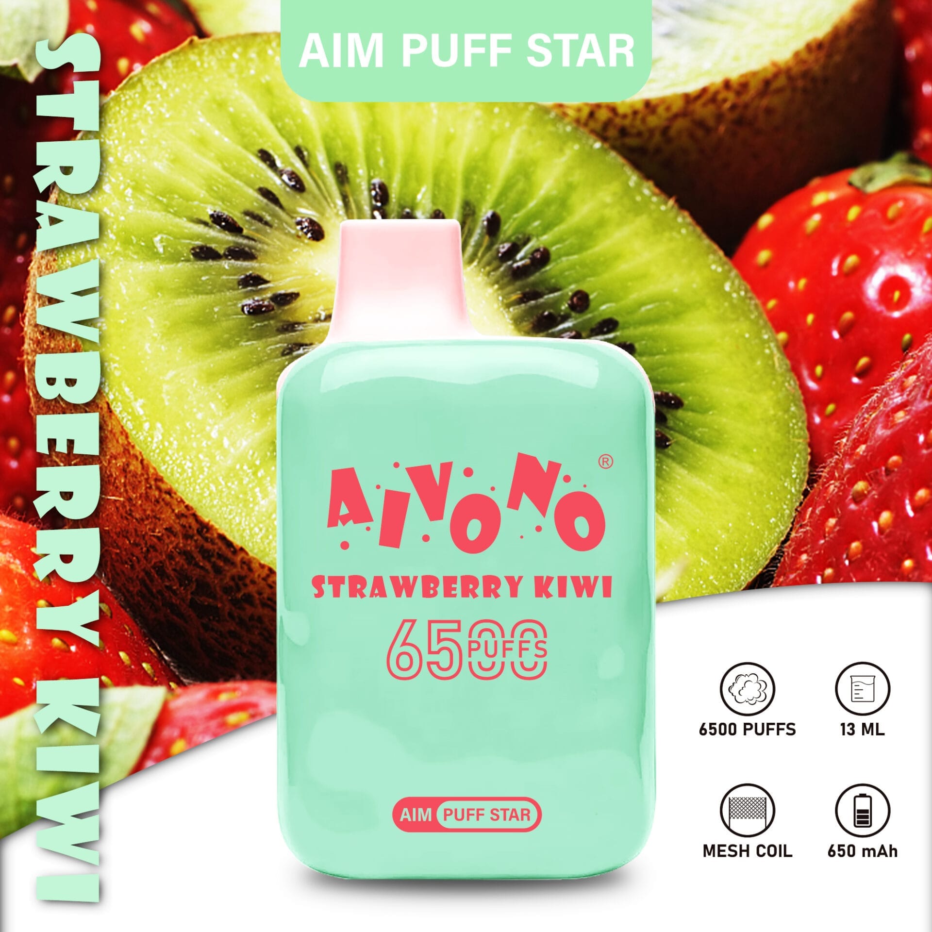AIVONO Aim Puff Star 6500 Puffs | 0%-5% nicotine, 13mL, bulk disposable vape - Image 7