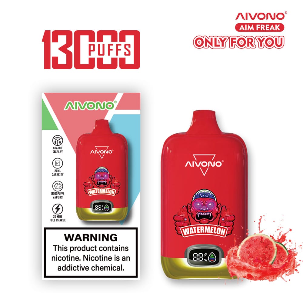 AIVONO AIM FREAK 13000 Puffs | 0%-5% nicotine, 20mL, LCD display, bulk disposable vape