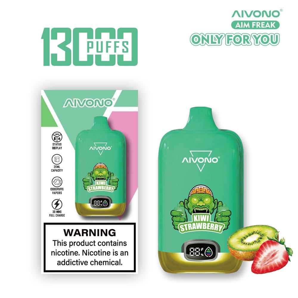 AIVONO AIM FREAK 13000 Puffs | 0%-5% nicotine, 20mL, LCD display, bulk disposable vape - Image 2