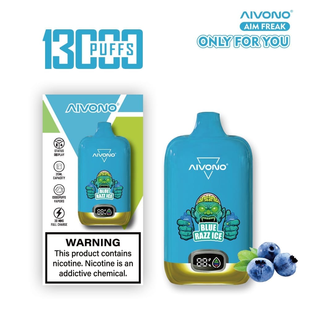 AIVONO AIM FREAK 13000 Puffs | 0%-5% nicotine, 20mL, LCD display, bulk disposable vape - Image 3
