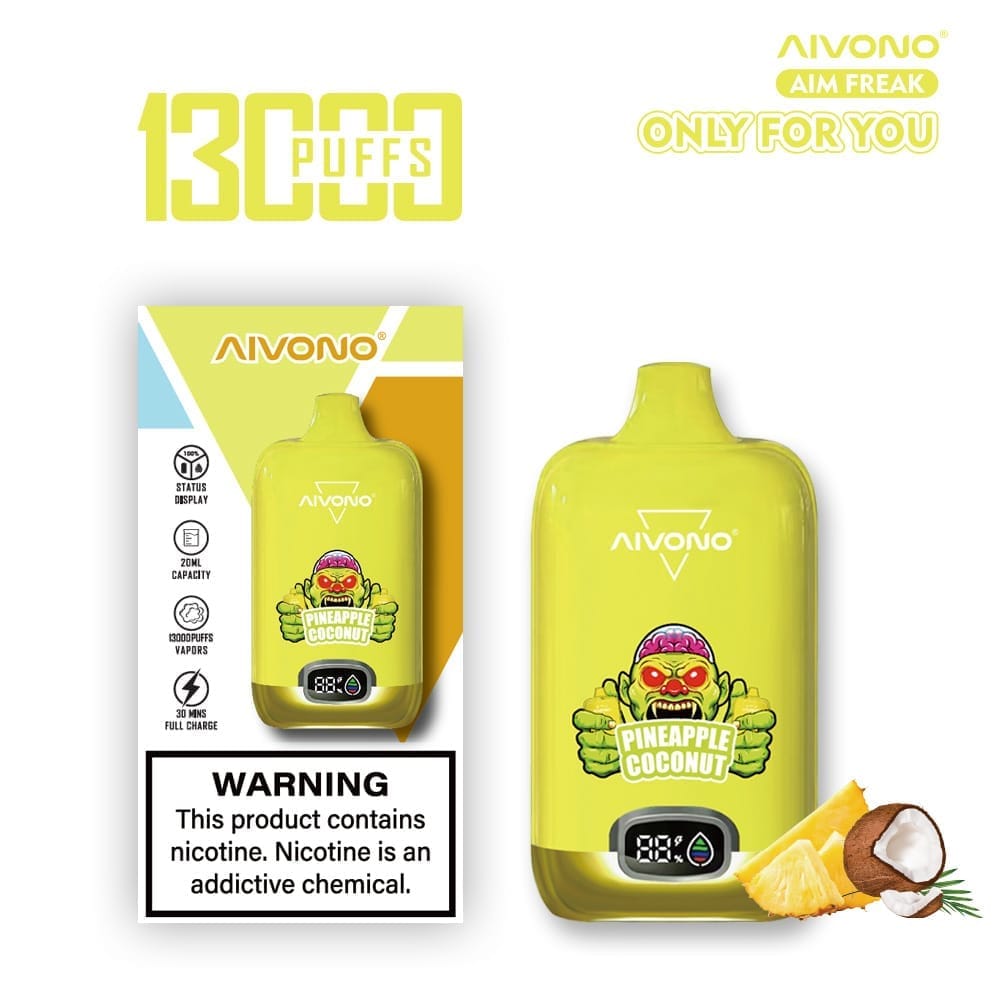 AIVONO AIM FREAK 13000 Puffs | 0%-5% nicotine, 20mL, LCD display, bulk disposable vape - Image 4