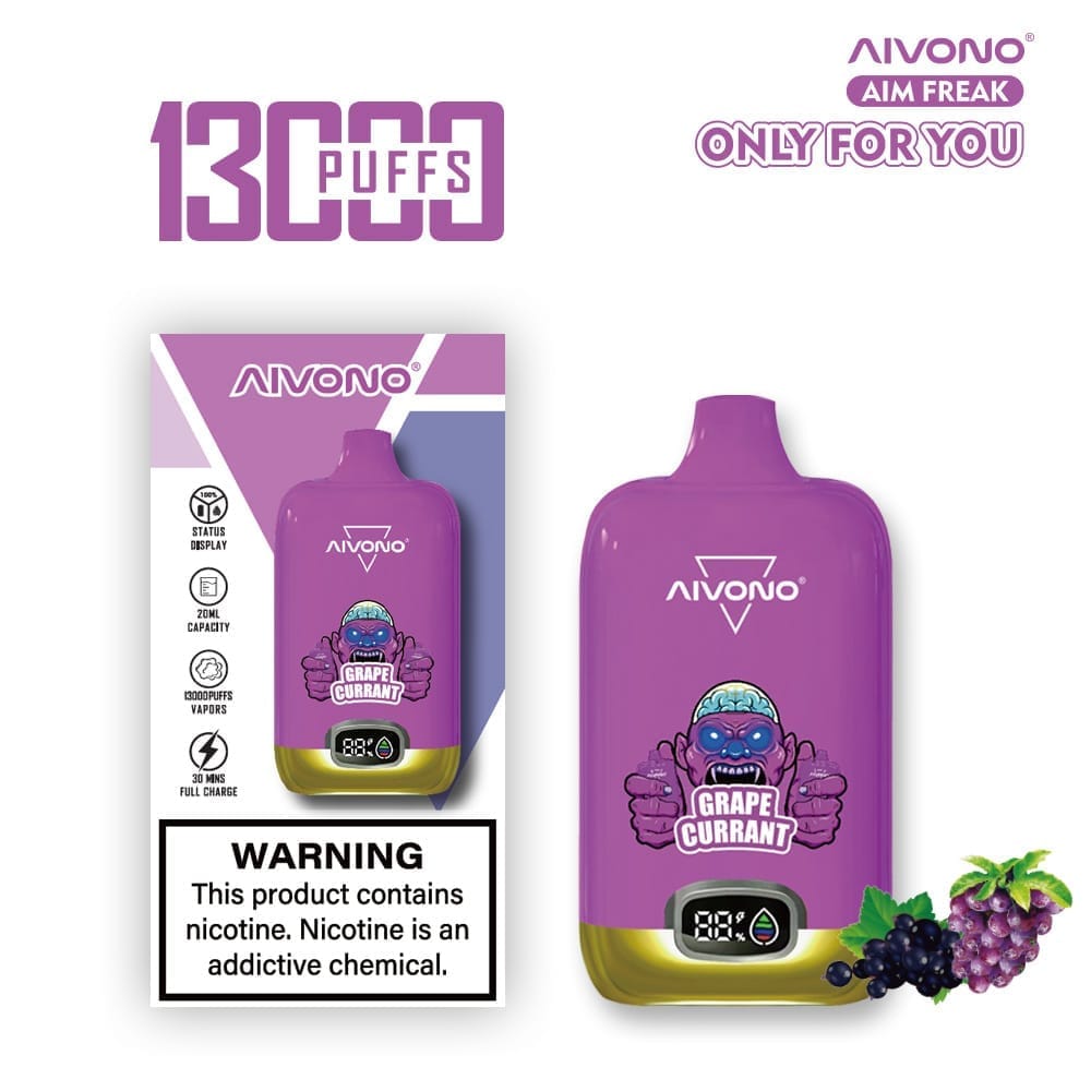 AIVONO AIM FREAK 13000 Puffs | 0%-5% nicotine, 20mL, LCD display, bulk disposable vape - Image 5