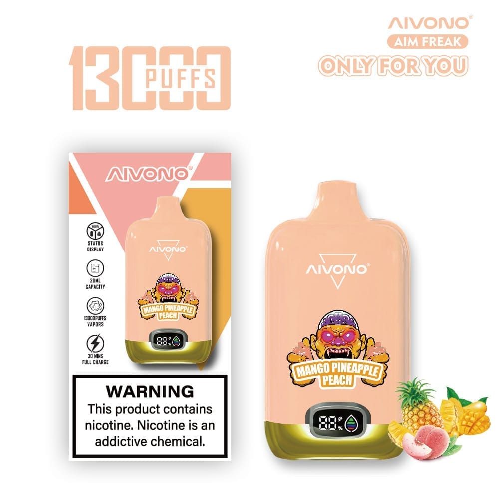 AIVONO AIM FREAK 13000 Puffs | 0%-5% nicotine, 20mL, LCD display, bulk disposable vape - Image 6
