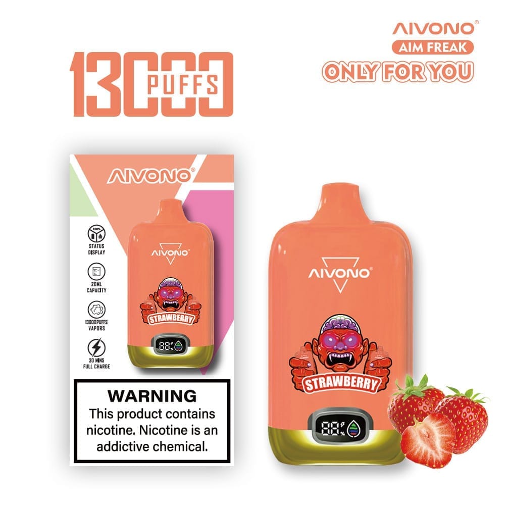 AIVONO AIM FREAK 13000 Puffs | 0%-5% nicotine, 20mL, LCD display, bulk disposable vape - Image 7