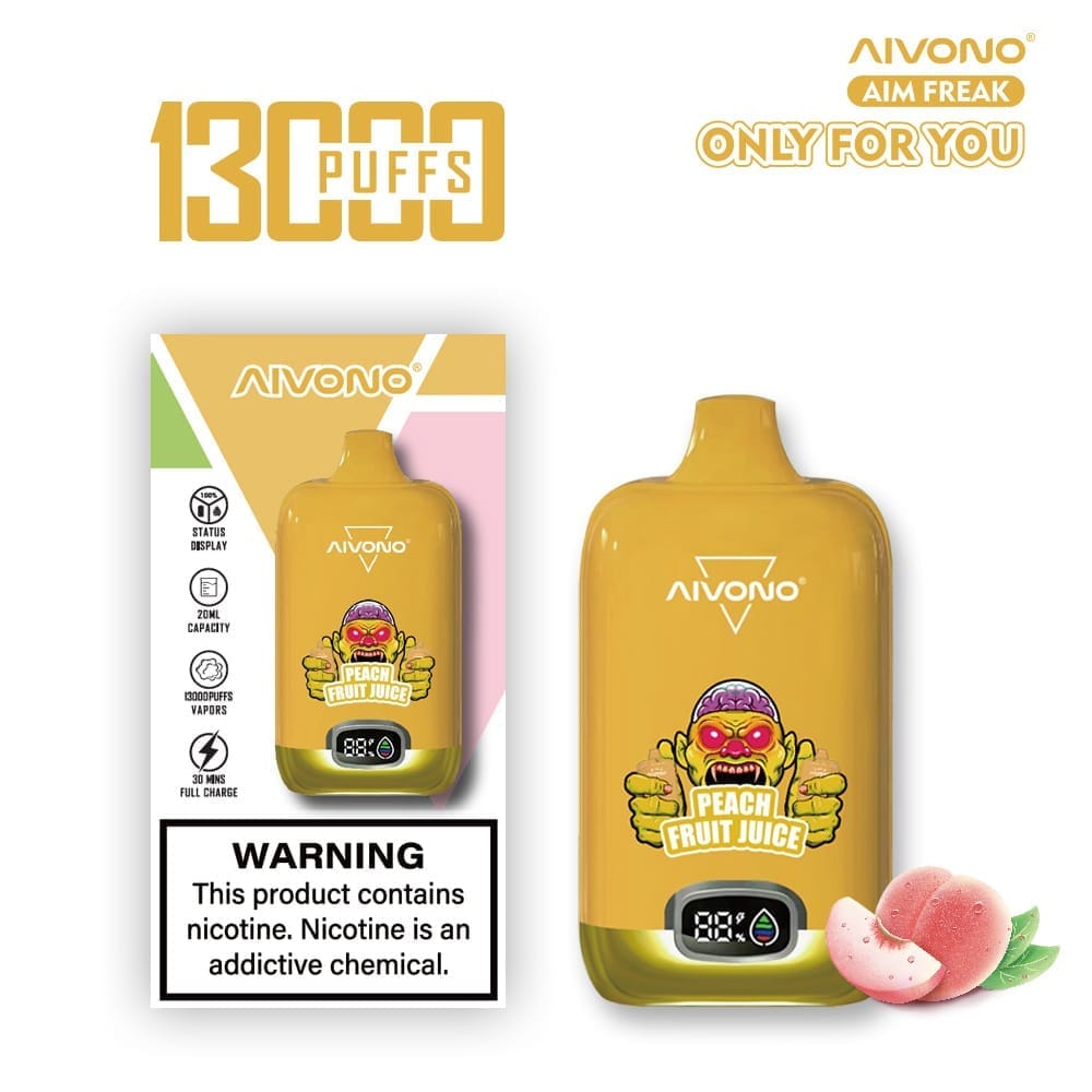 AIVONO AIM FREAK 13000 Puffs | 0%-5% nicotine, 20mL, LCD display, bulk disposable vape - Image 8