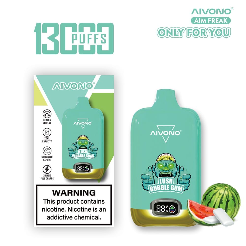 AIVONO AIM FREAK 13000 Puffs | 0%-5% nicotine, 20mL, LCD display, bulk disposable vape - Image 9
