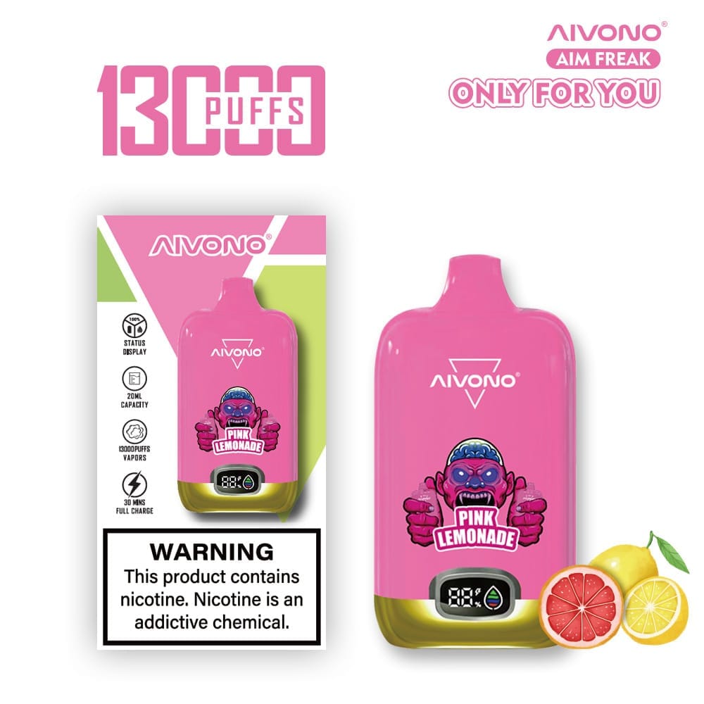 AIVONO AIM FREAK 13000 Puffs | 0%-5% nicotine, 20mL, LCD display, bulk disposable vape - Image 10