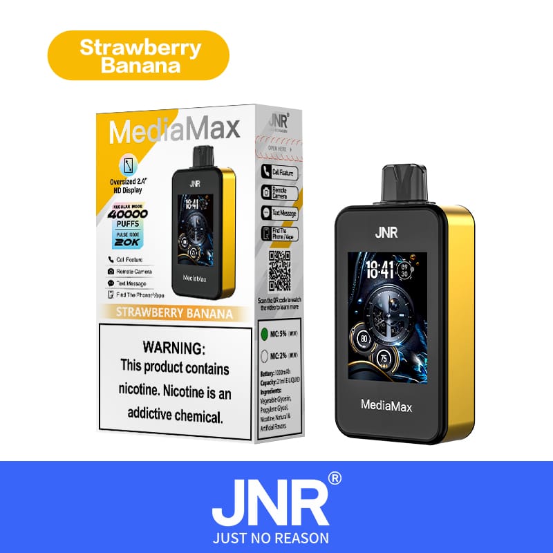 JNR Media Max 40000 Puffs | 5% nicotine, 21mL, dual mesh, 2.4” HD display, airflow control, smart - Image 12
