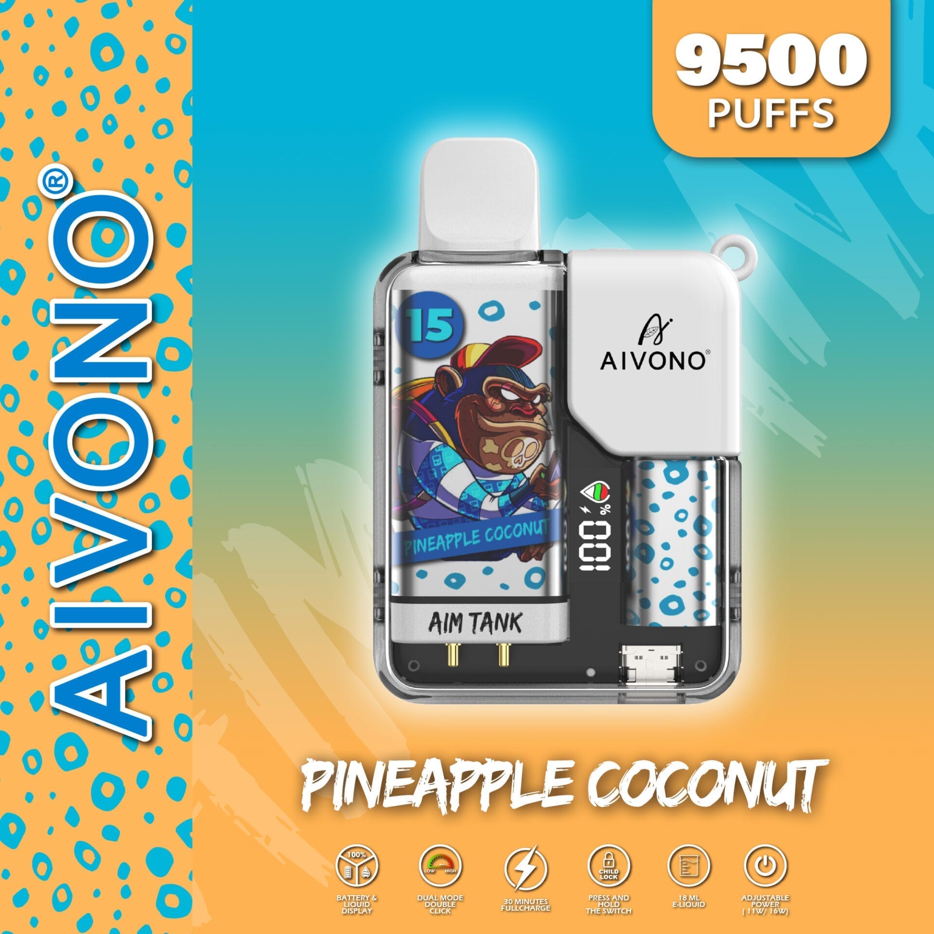 AIVONO AIM TANK 9500 Puffs | 0% to 5% nicotine bulk buy wholesale - Image 8