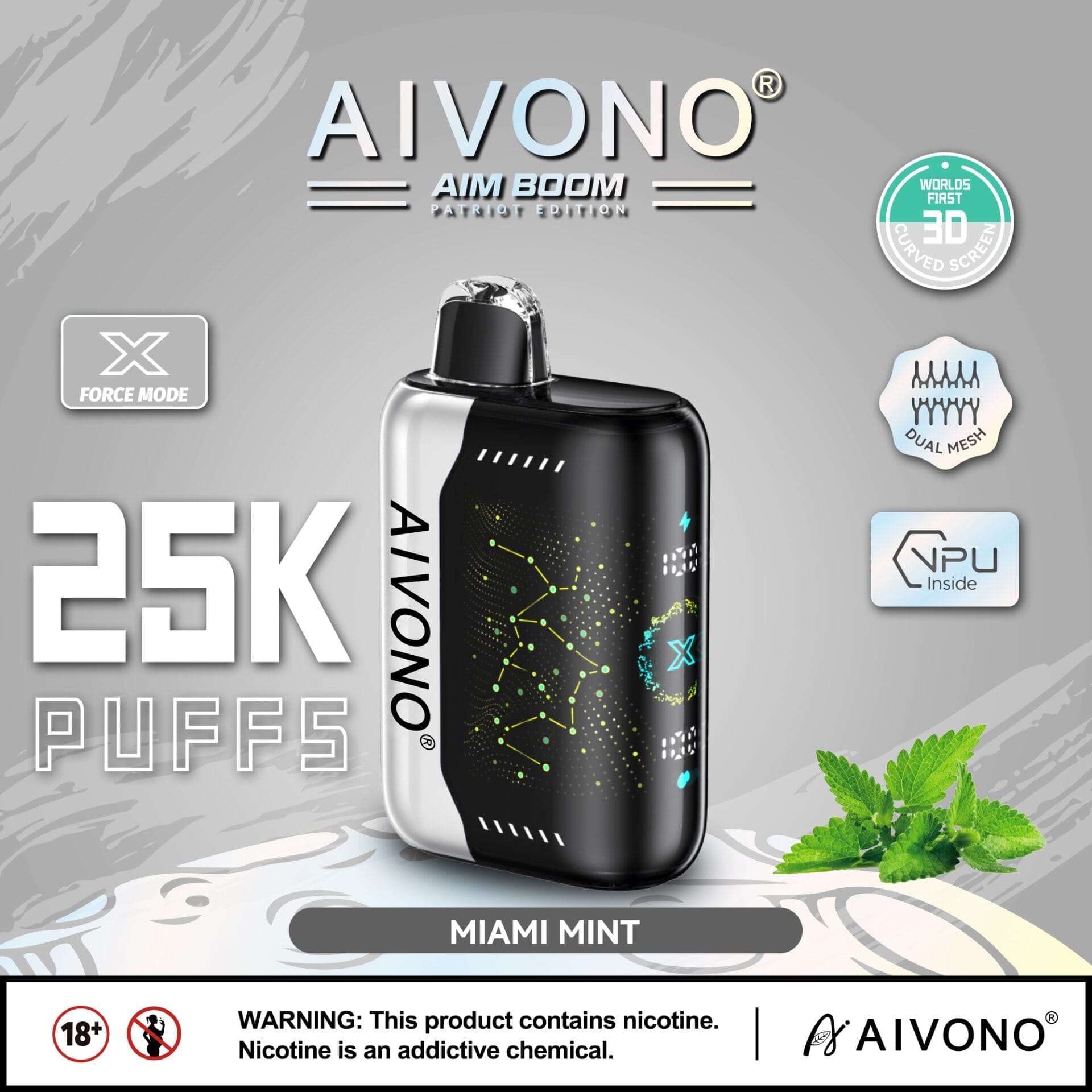 AIVONO BOOM PATRIOT EDITION 25000 Puffs | 0%-5% nicotine, bulk disposable vape - Image 10
