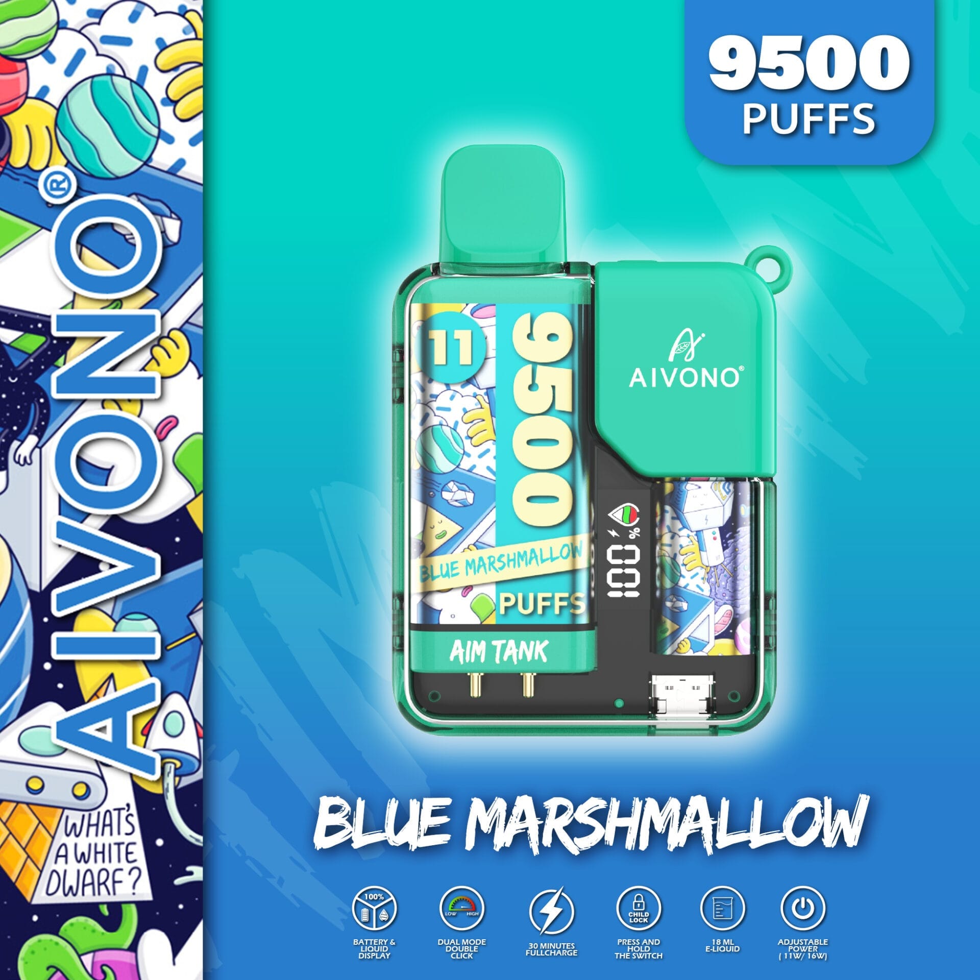 AIVONO AIM TANK 9500 Puffs | 0% to 5% nicotine bulk buy wholesale - Image 10