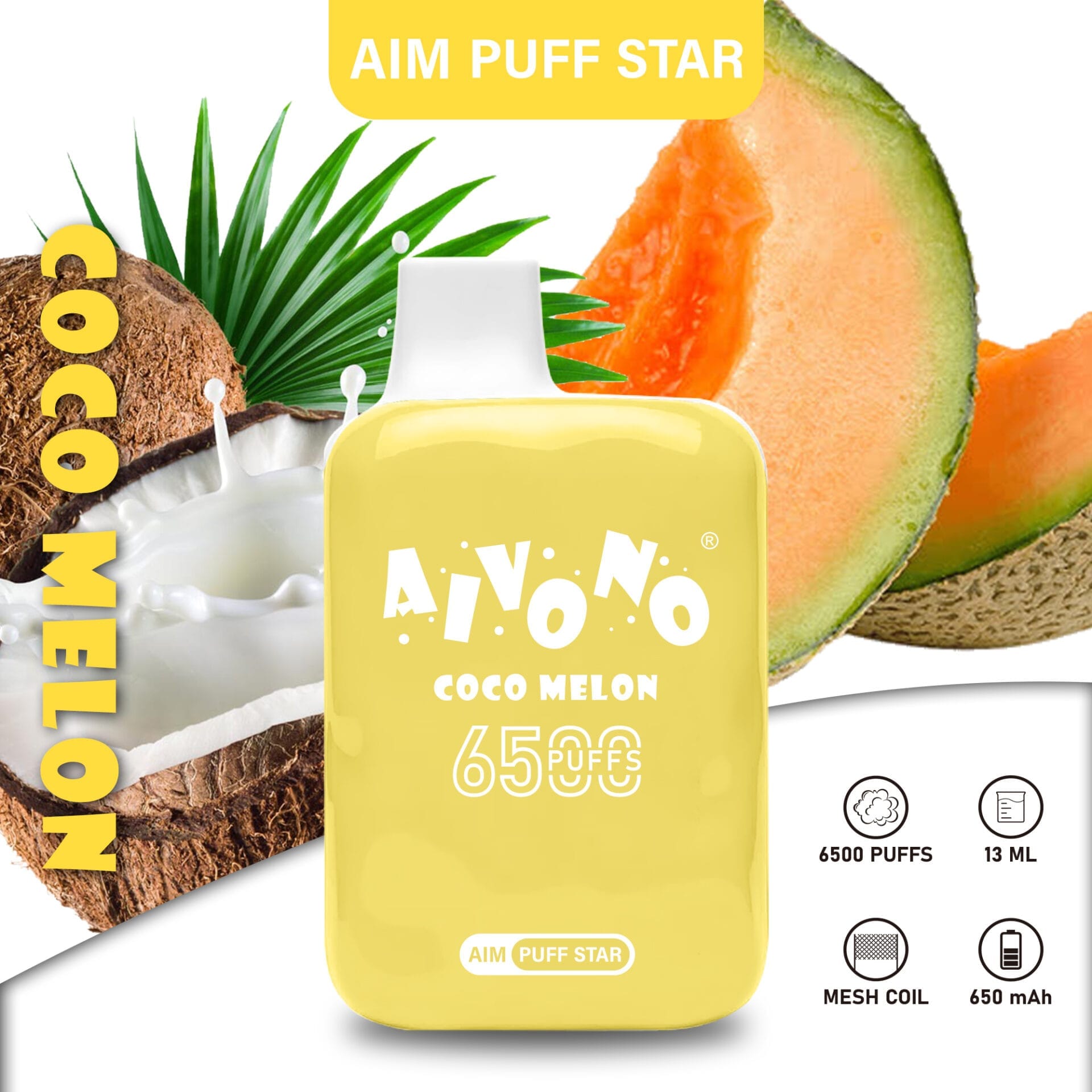 AIVONO Aim Puff Star 6500 Puffs | 0%-5% nicotine, 13mL, bulk disposable vape - Image 10