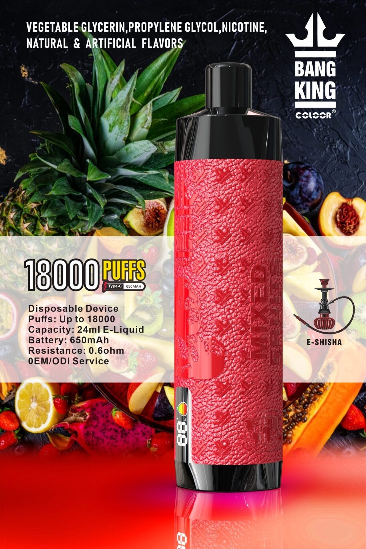 Bang Smart Screen Crown Bar 18000 Puffs | 0%-5% nicotine, bulk vape pen - Image 4
