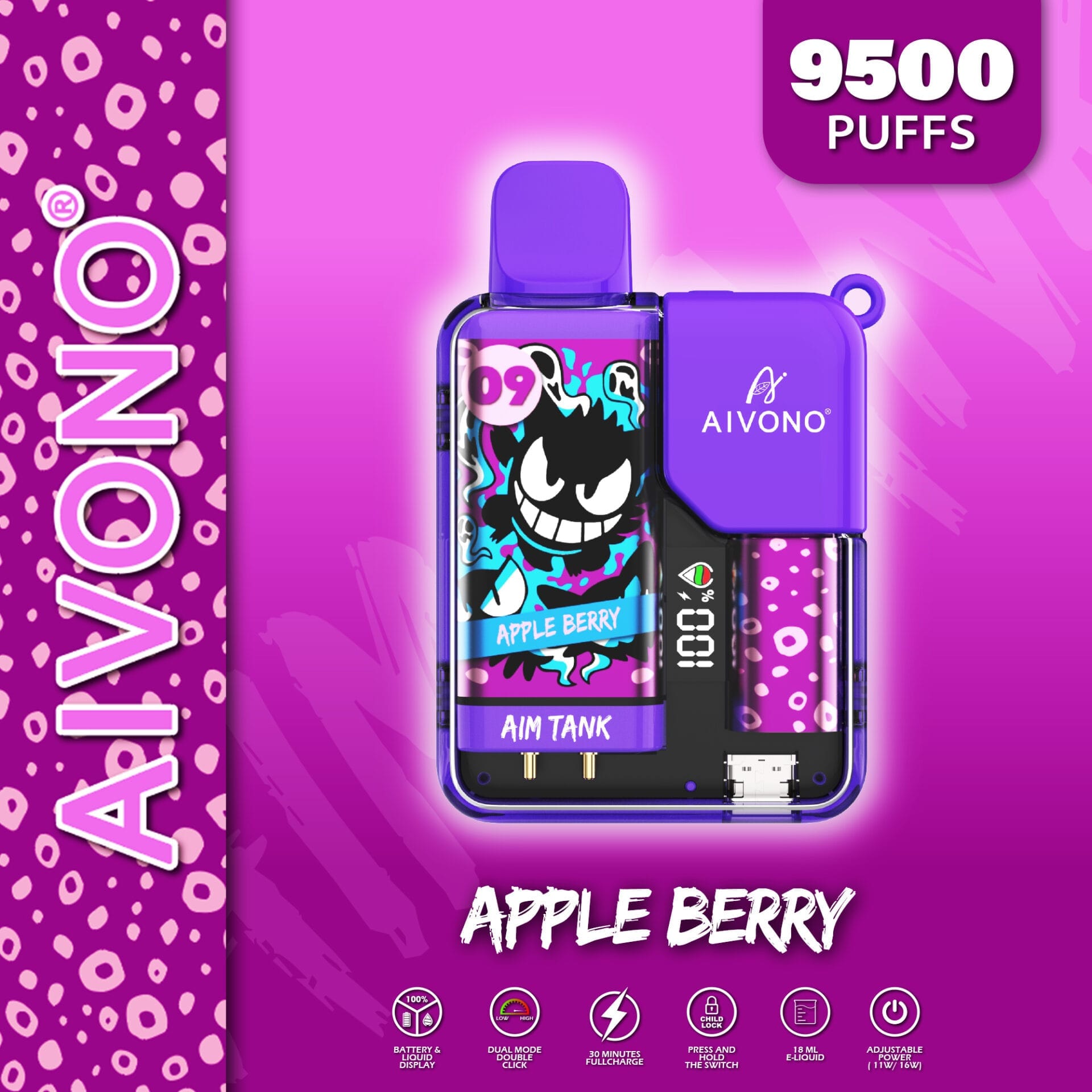 AIVONO AIM TANK 9500 Puffs | 0% to 5% nicotine bulk buy wholesale - Image 11
