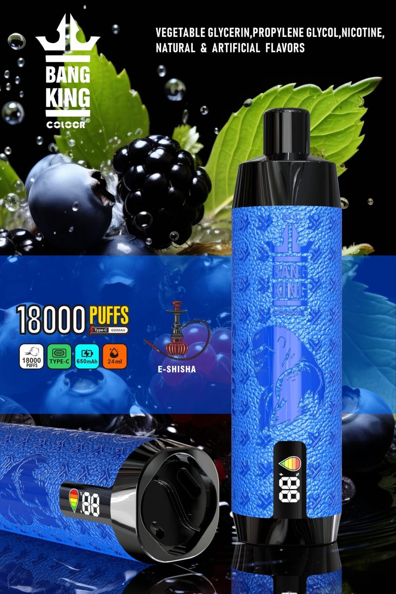 Bang Smart Screen Crown Bar 18000 Puffs | 0%-5% nicotine, bulk vape pen - Image 5