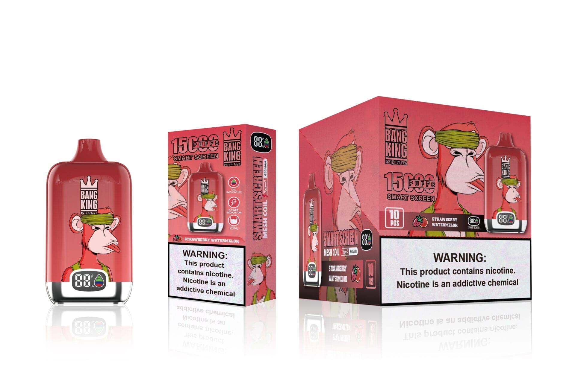 Bang King Smartscreen 15000 Puffs | 0%-5% nicotine, 25mL, smart display, bulk vape - Image 11