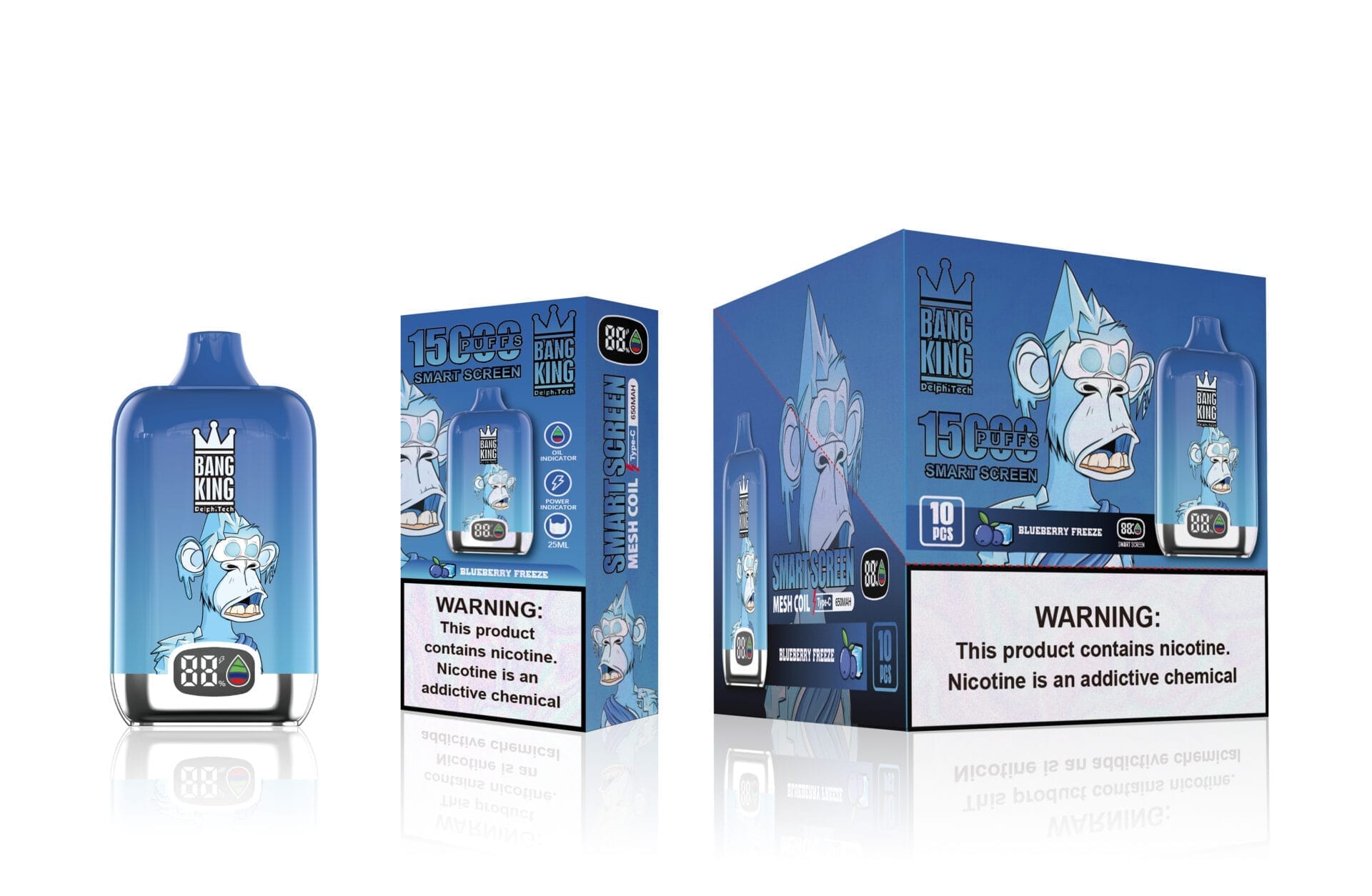 Bang King Smartscreen 15000 Puffs | 0%-5% nicotine, 25mL, smart display, bulk vape - Image 8