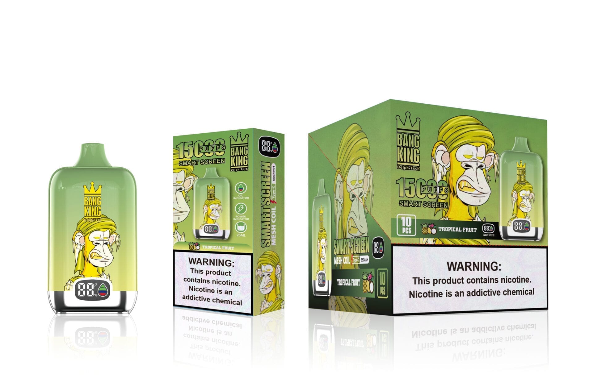 Bang King Smartscreen 15000 Puffs | 0%-5% nicotine, 25mL, smart display, bulk vape - Image 6