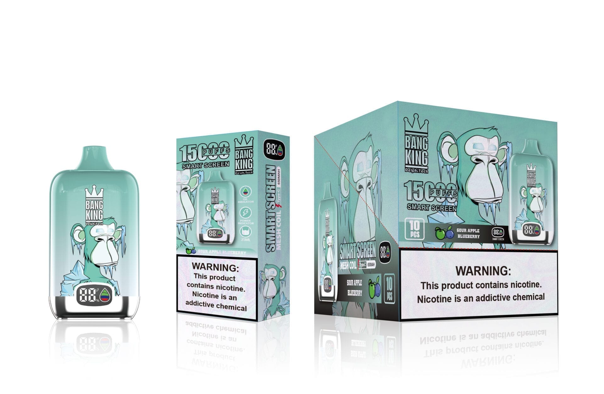 Bang King Smartscreen 15000 Puffs | 0%-5% nicotine, 25mL, smart display, bulk vape - Image 5
