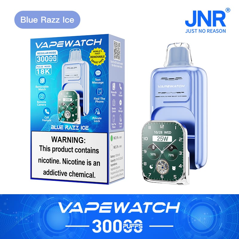JNR Vape Watch 30000 Puffs | 2% nicotine, 19mL, dual mesh, 1000mAh, smart, quick charge - Image 3