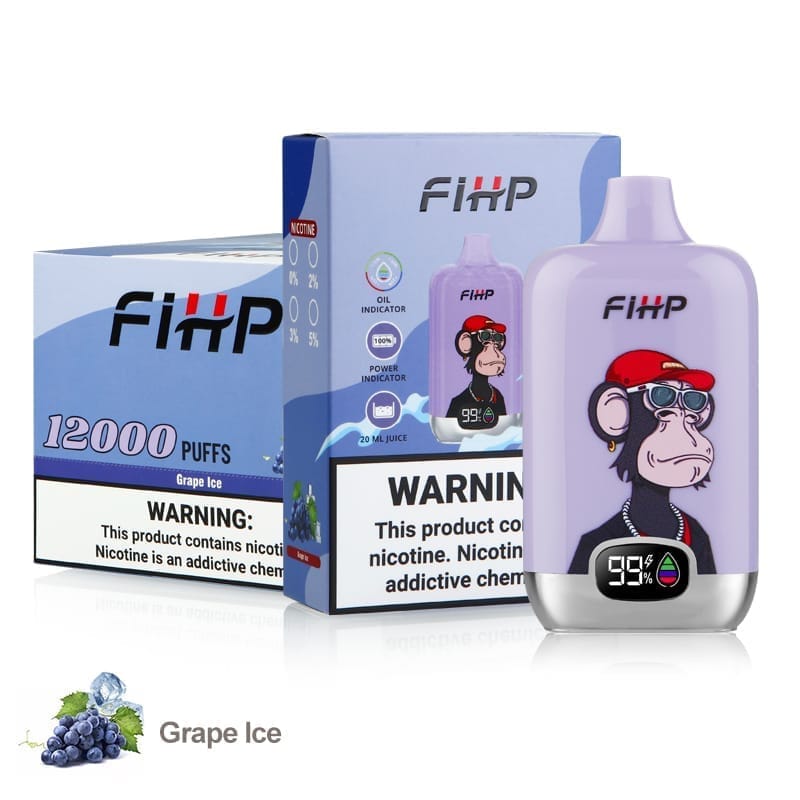 FIHP 12000 Puffs | 2%-5% nicotine, 20mL, LED display, bulk disposable vape - Image 4