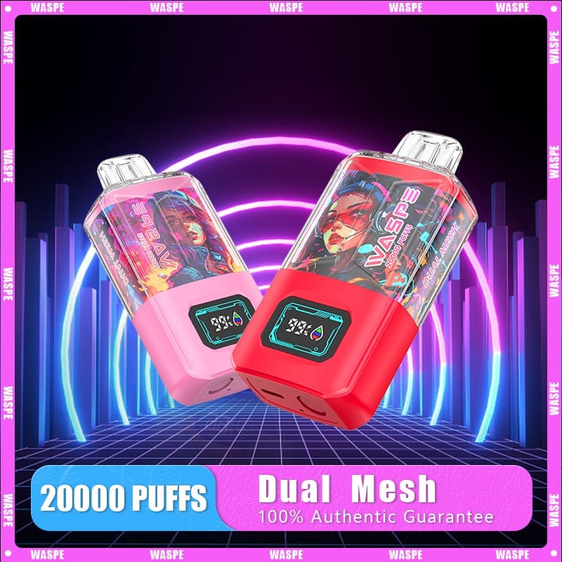 Waspe 20000 Puffs | 0%-5% nicotine, 24mL, dual mesh, LCD display, bulk disposable vape