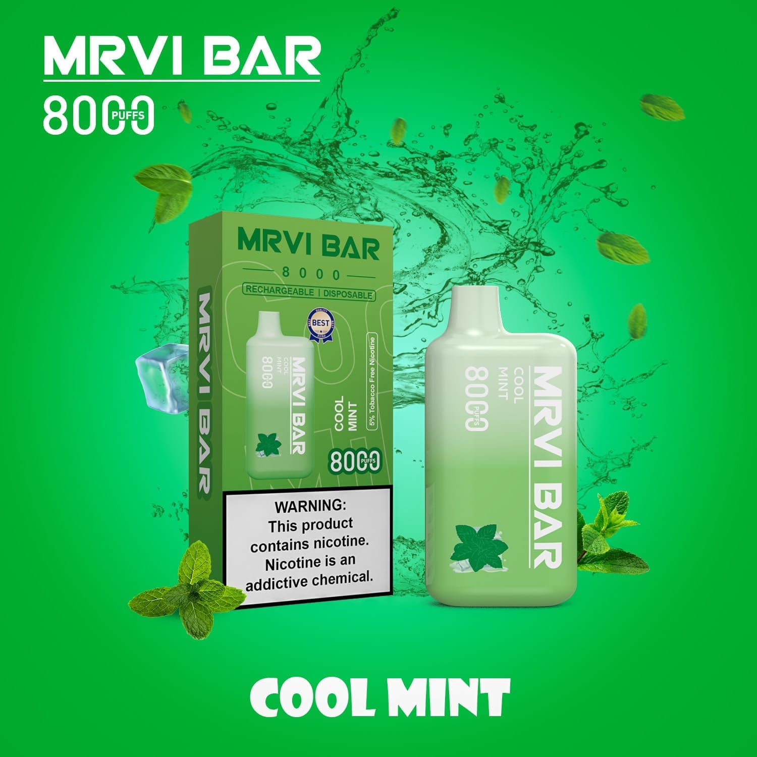 MRVI Bar 8000 Puffs | 5% nicotine, 15mL, portable bulk disposable vape - Image 2