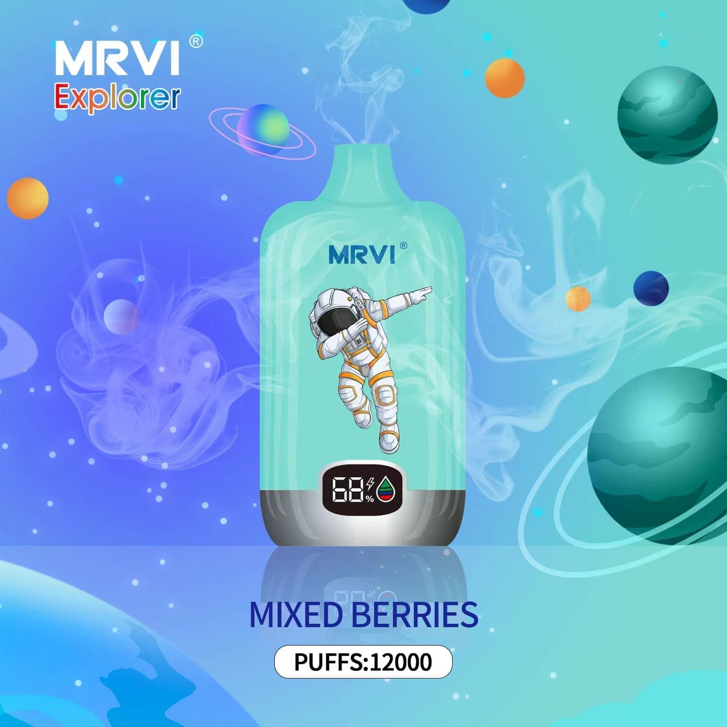 MRVI Explorer 12000 Puffs | 0%-5% nicotine, 22mL, 650mAh, power display, bulk vape - Image 2