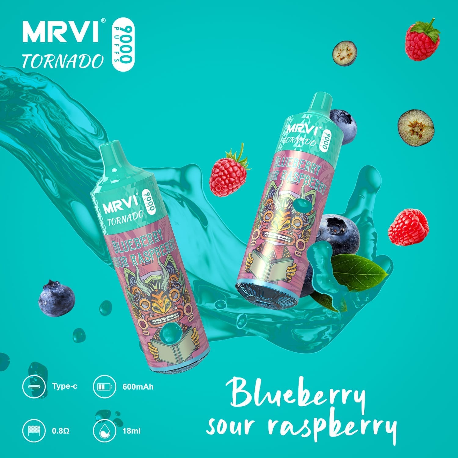 MRVI Tornado 9000 Puffs | 0%-5% nicotine, 18mL, bulk disposable vape - Image 5