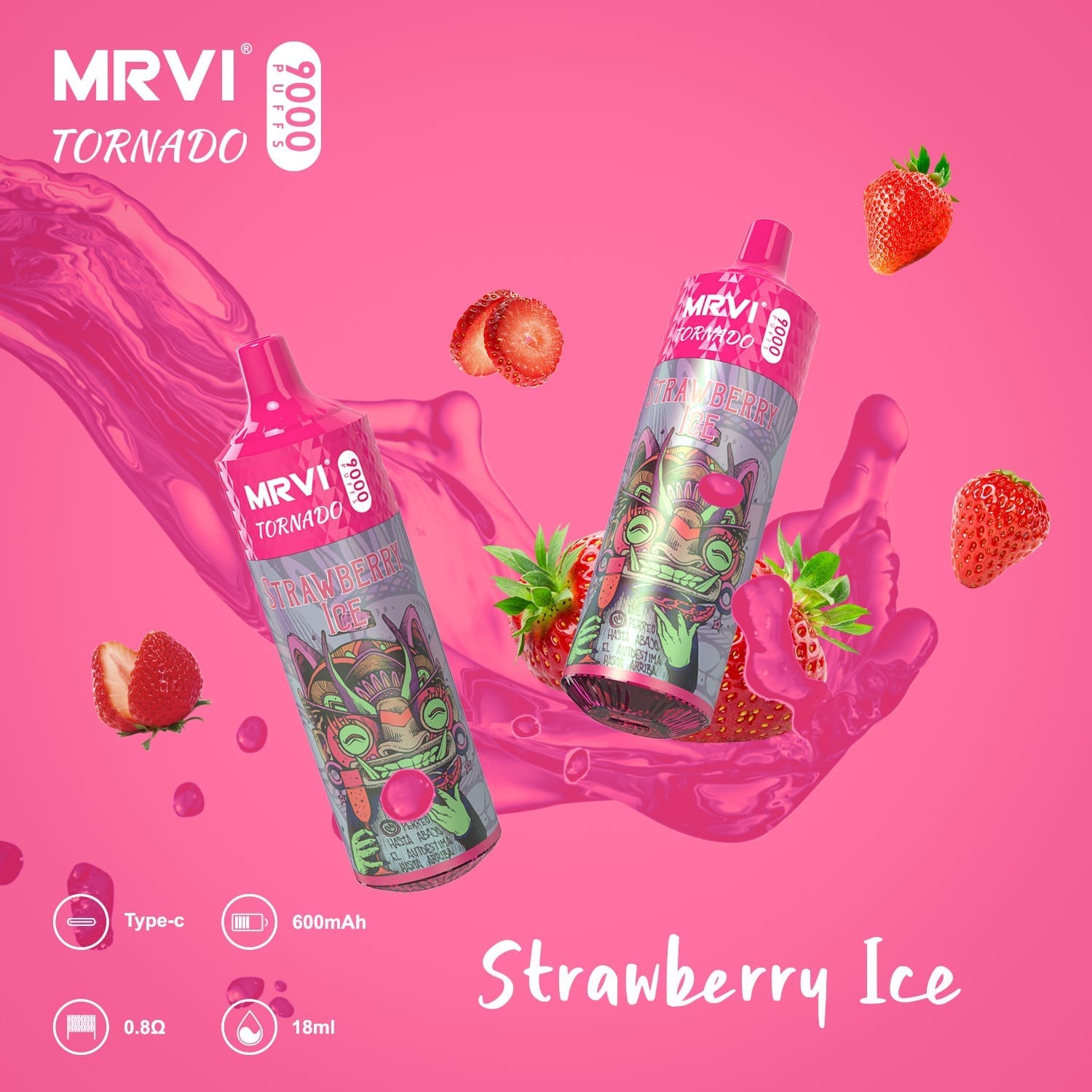 MRVI Tornado 9000 Puffs | 0%-5% nicotine, 18mL, bulk disposable vape - Image 6