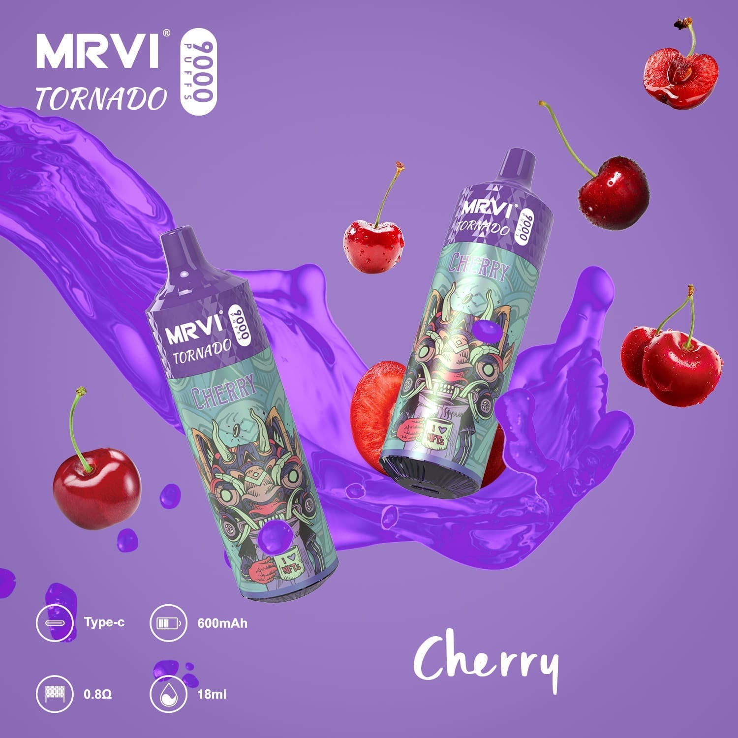 MRVI Tornado 9000 Puffs | 0%-5% nicotine, 18mL, bulk disposable vape - Image 7