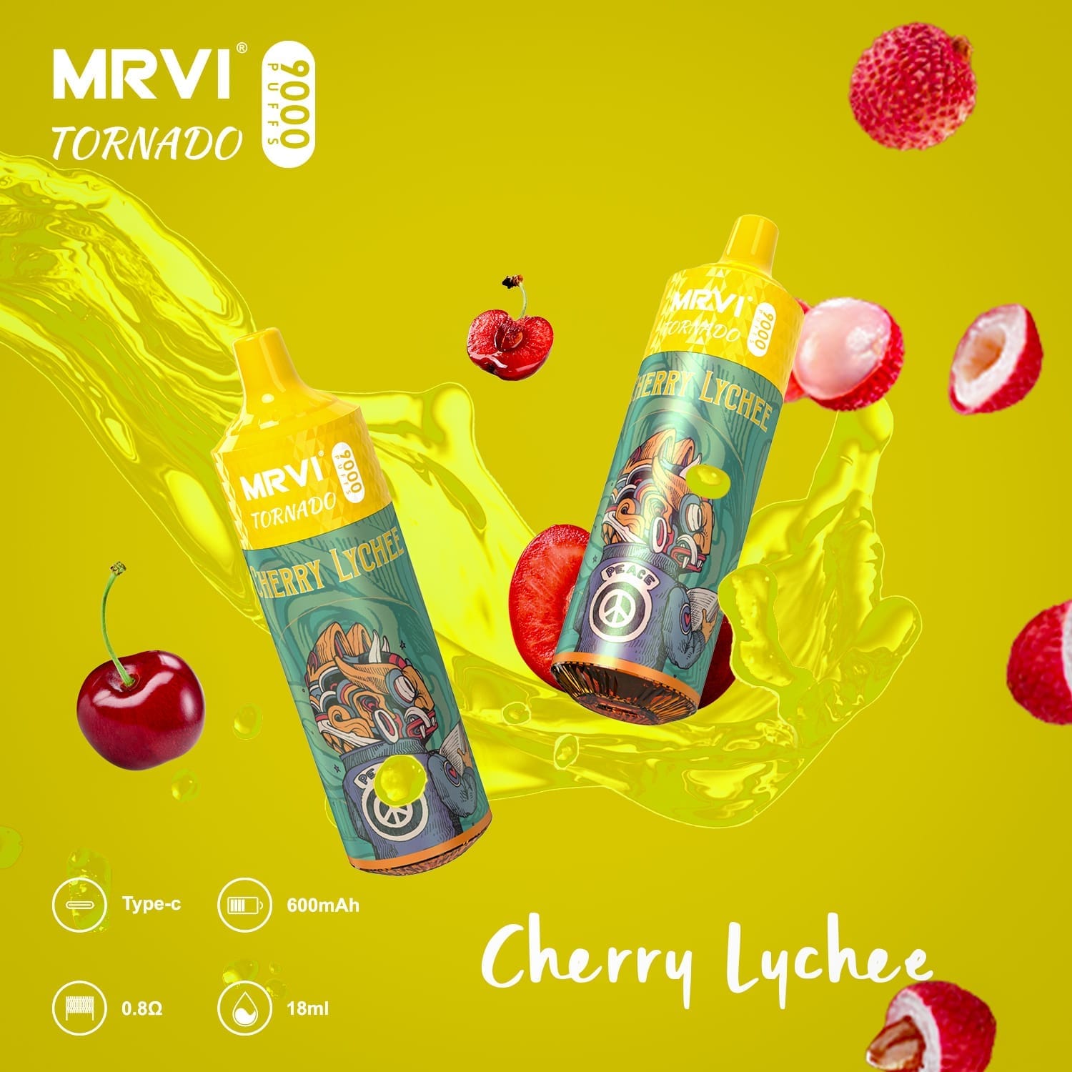MRVI Tornado 9000 Puffs | 0%-5% nicotine, 18mL, bulk disposable vape - Image 8