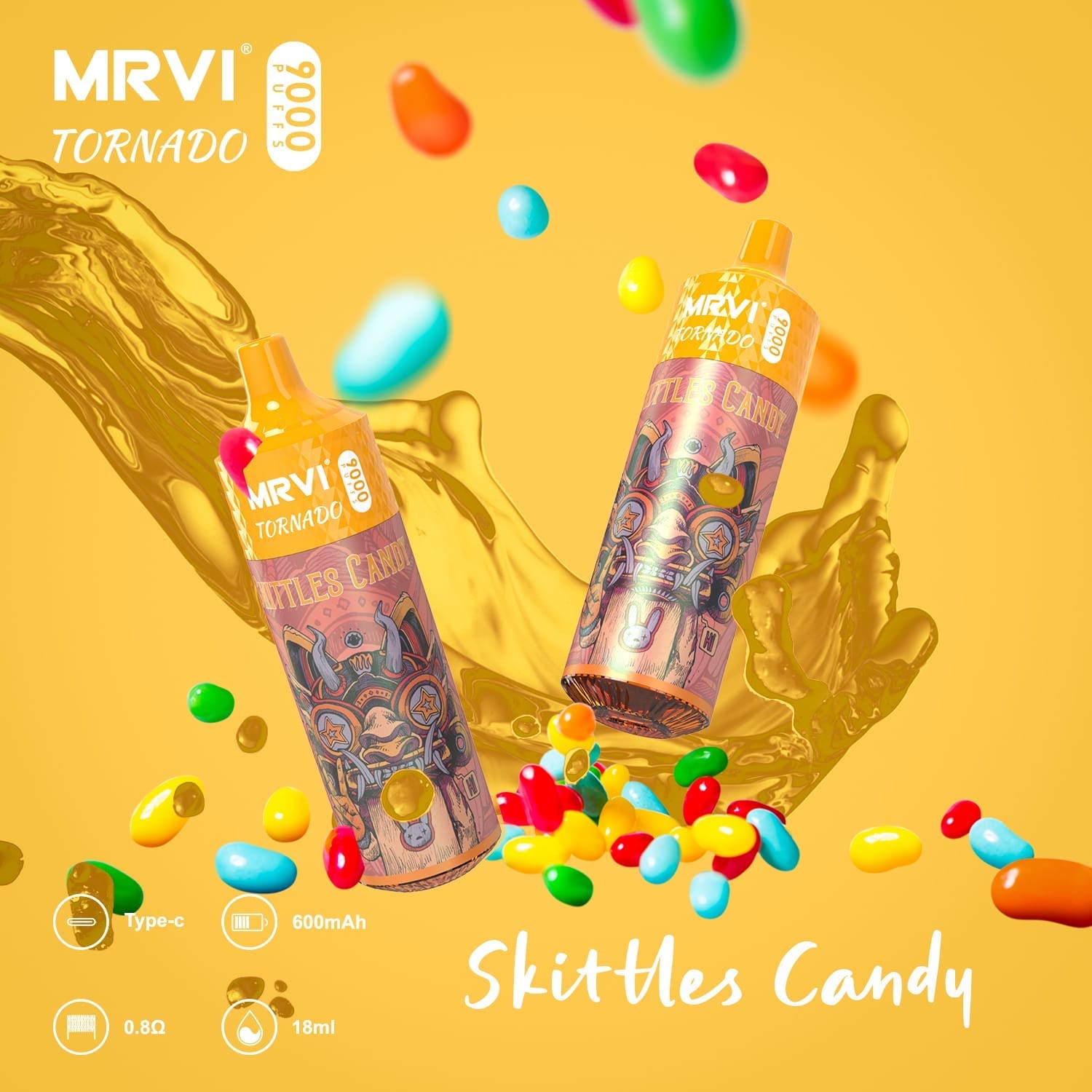 MRVI Tornado 9000 Puffs | 0%-5% nicotine, 18mL, bulk disposable vape - Image 9