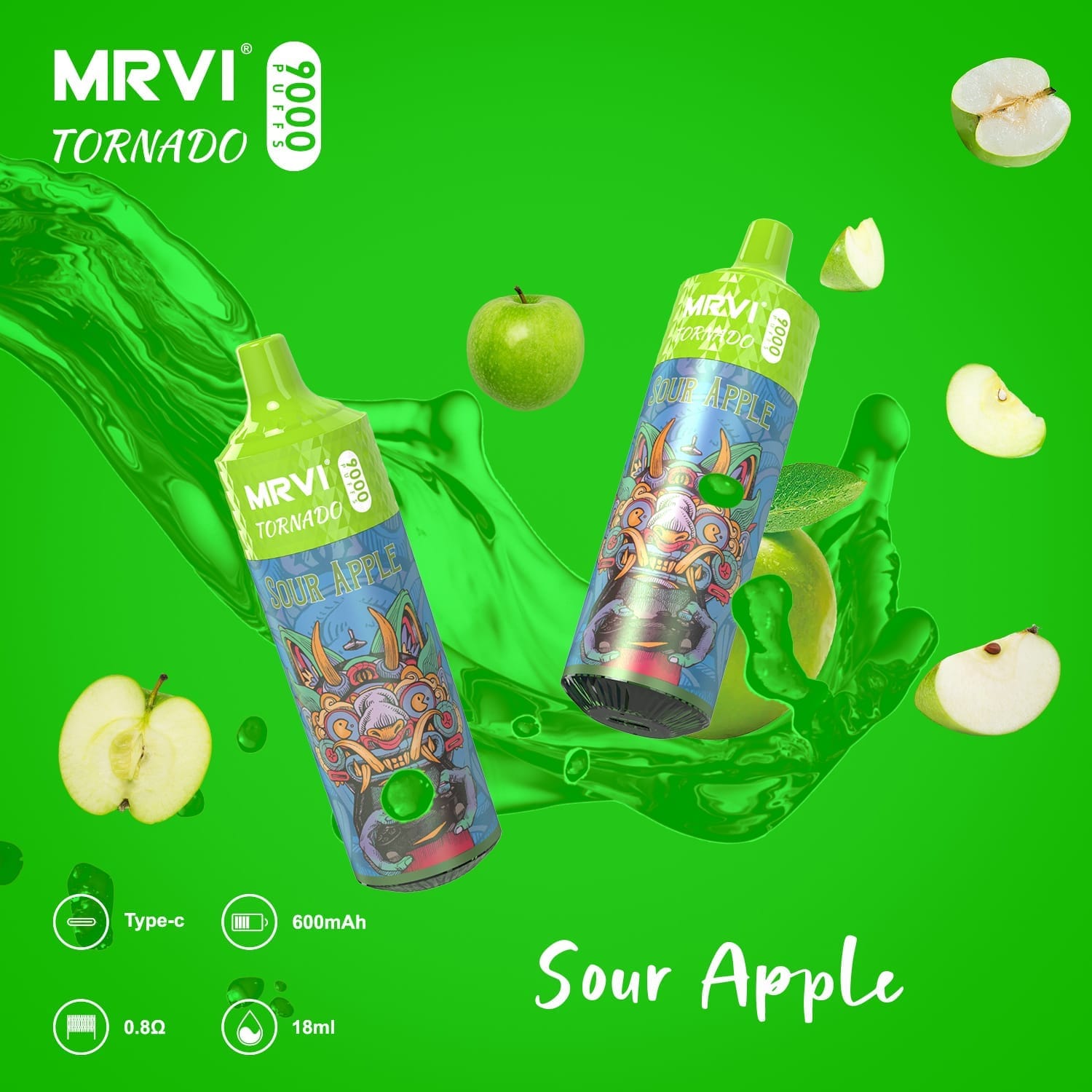 MRVI Tornado 9000 Puffs | 0%-5% nicotine, 18mL, bulk disposable vape - Image 10