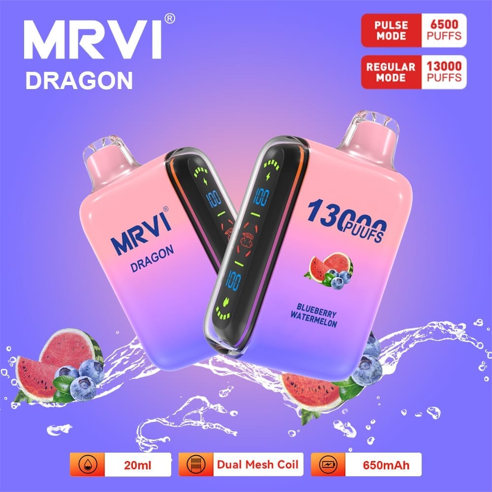 MRVI Dragon 13000 Puffs | 2%-5% nicotine, 20mL, dual mesh, dual mode, bulk vape - Image 2