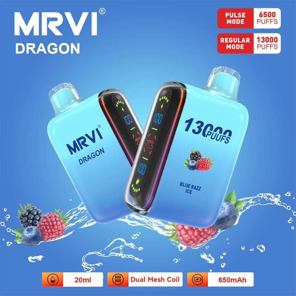 MRVI Dragon 13000 Puffs | 2%-5% nicotine, 20mL, dual mesh, dual mode, bulk vape - Image 4
