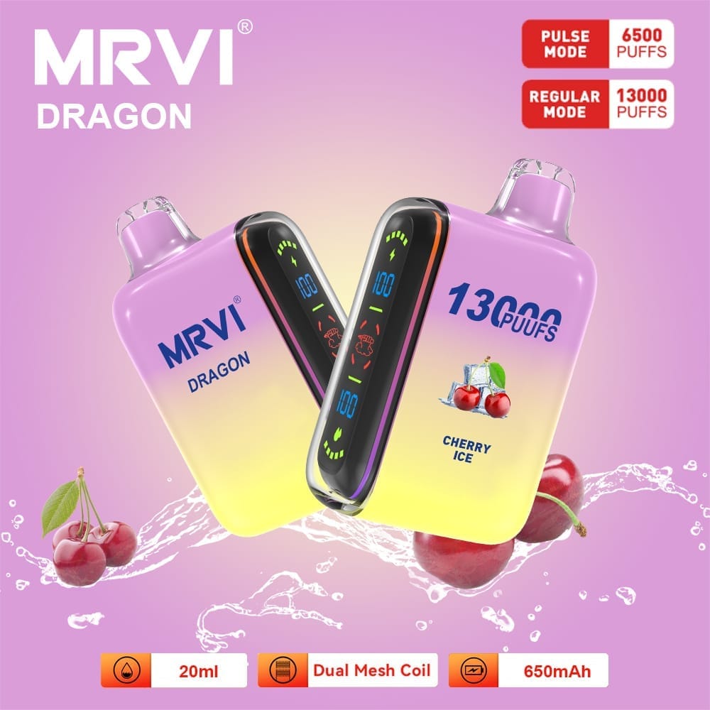 MRVI Dragon 13000 Puffs | 2%-5% nicotine, 20mL, dual mesh, dual mode, bulk vape - Image 6