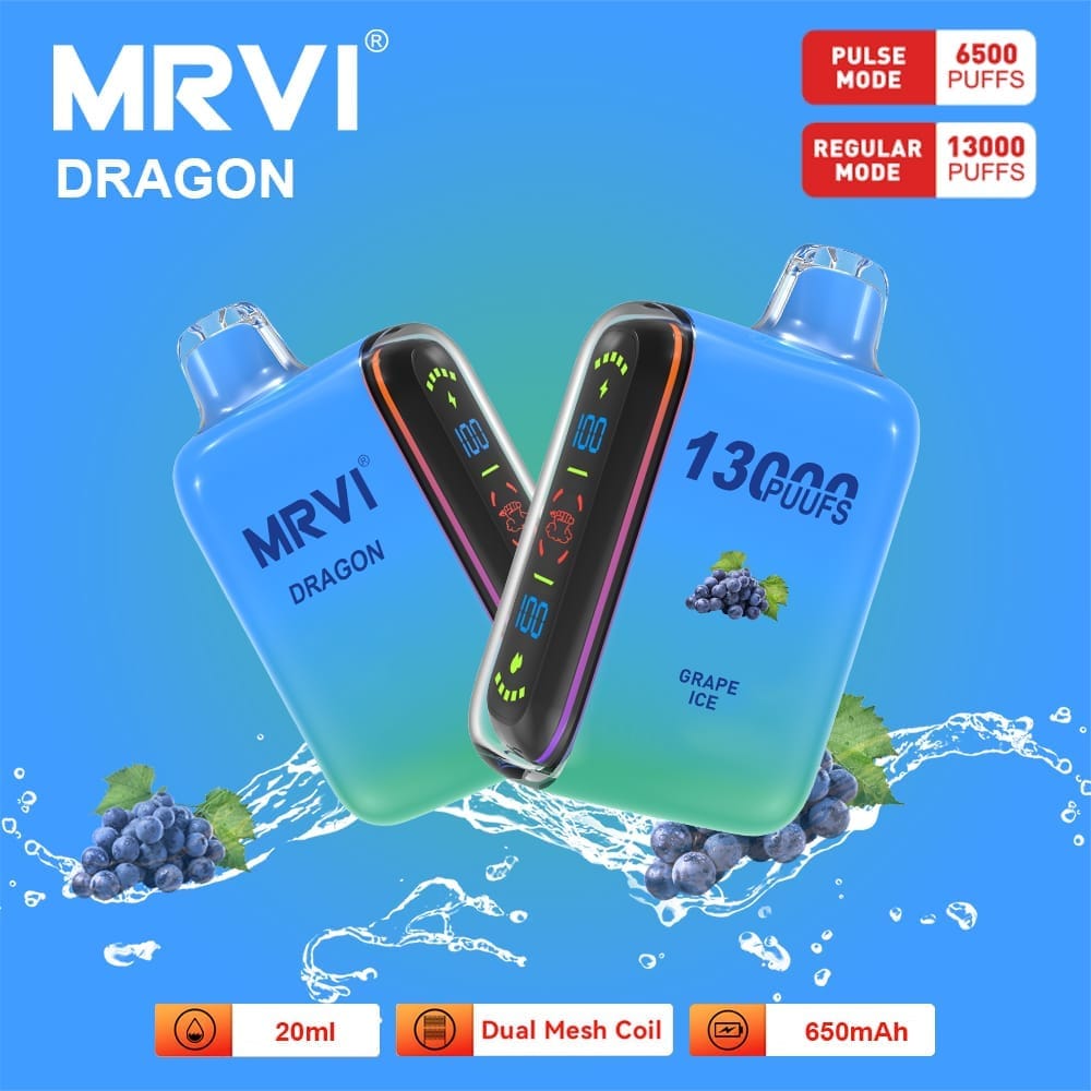 MRVI Dragon 13000 Puffs | 2%-5% nicotine, 20mL, dual mesh, dual mode, bulk vape - Image 8