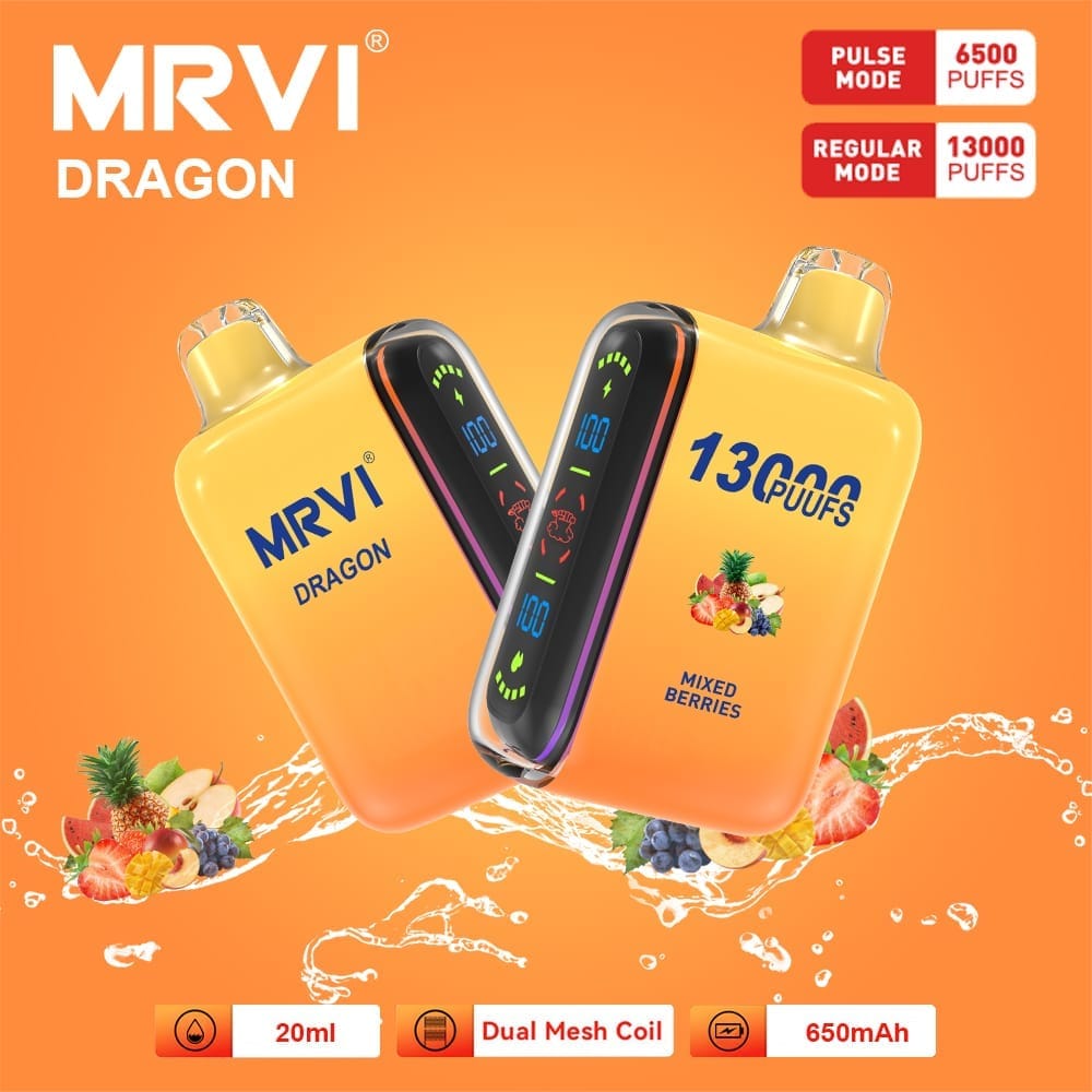 MRVI Dragon 13000 Puffs | 2%-5% nicotine, 20mL, dual mesh, dual mode, bulk vape - Image 9