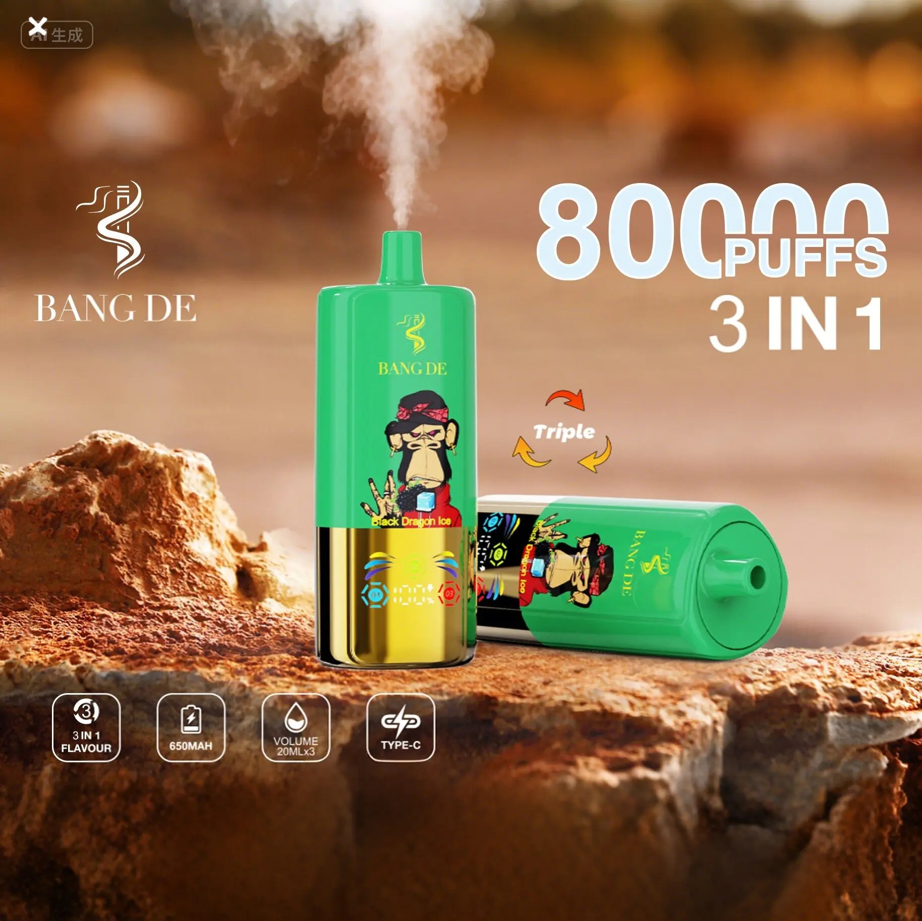 Bang DE 80000 | 3-in-1 80K puffs triple flavor bulk disposable vape wholesale - Image 12