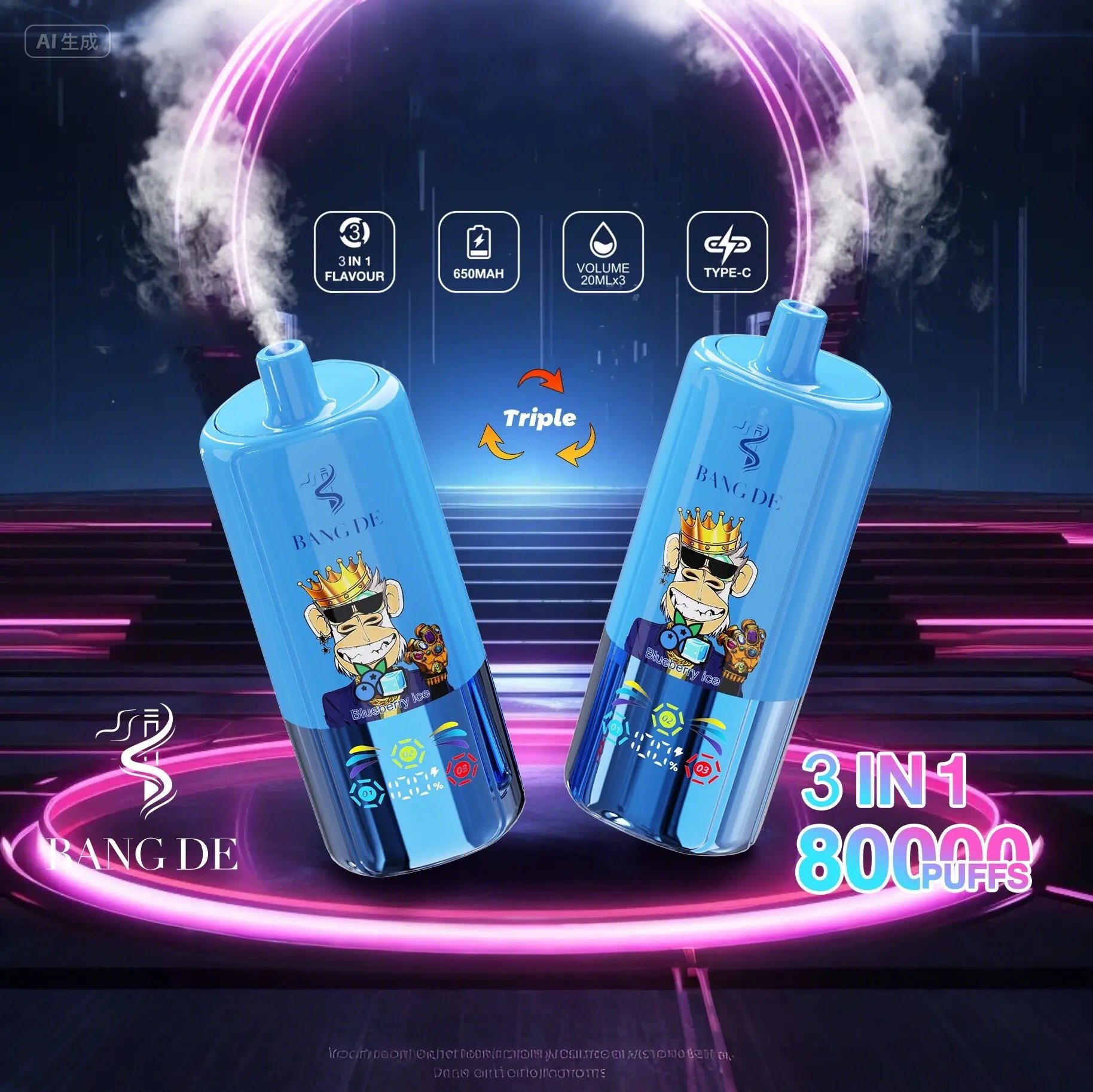 Bang DE 80000 | 3-in-1 80K puffs triple flavor bulk disposable vape wholesale - Image 11
