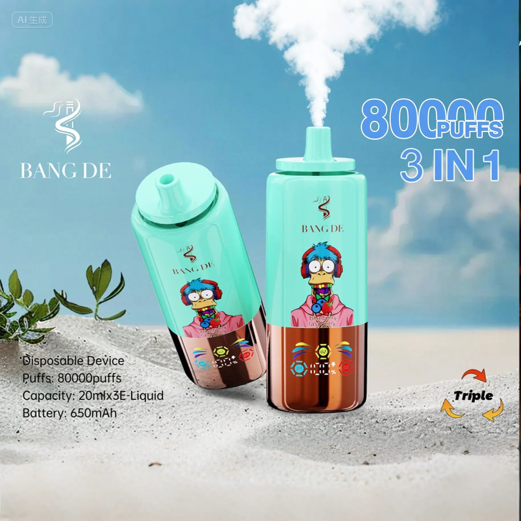 Bang DE 80000 | 3-in-1 80K puffs triple flavor bulk disposable vape wholesale - Image 9