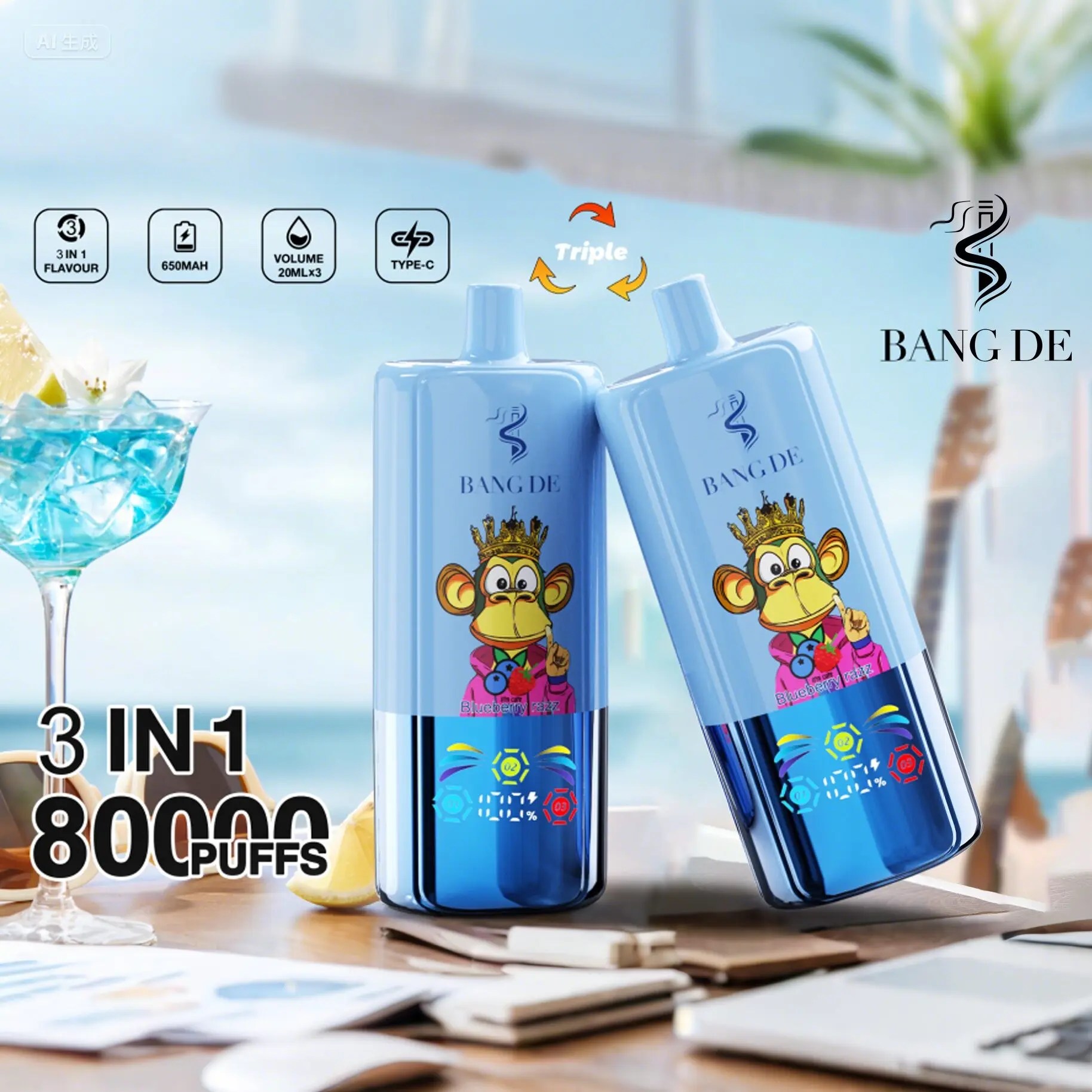 Bang DE 80000 | 3-in-1 80K puffs triple flavor bulk disposable vape wholesale - Image 8