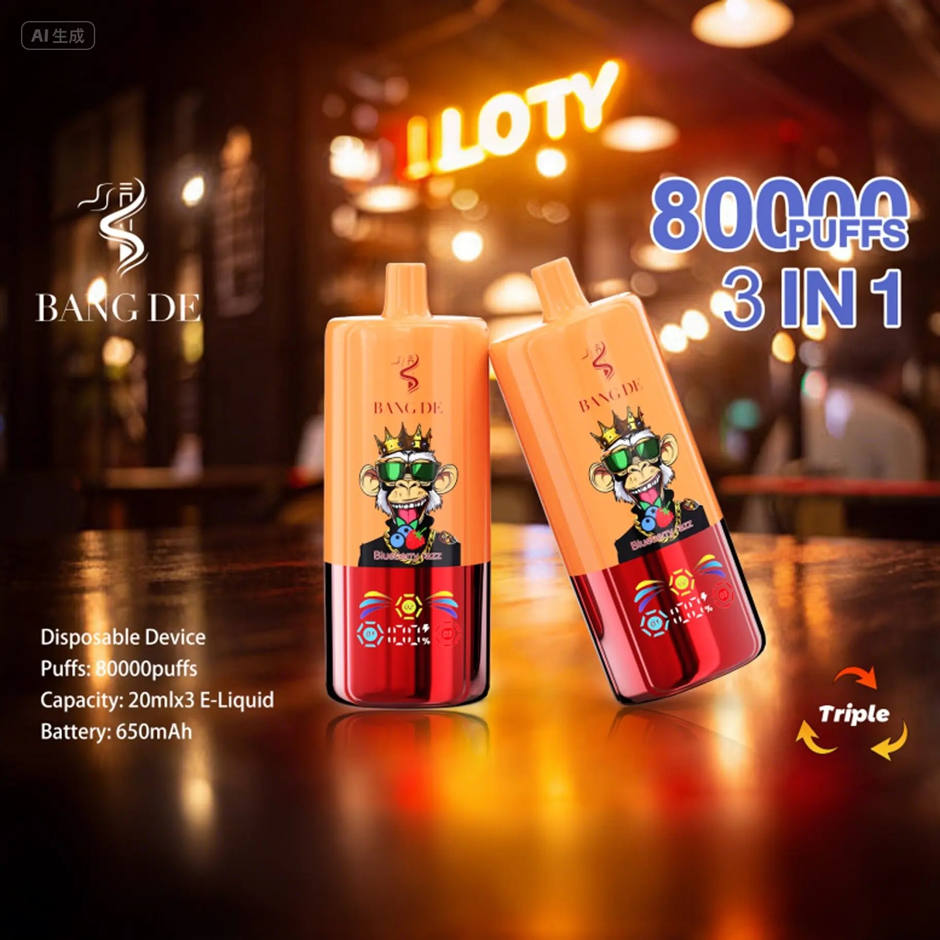Bang DE 80000 | 3-in-1 80K puffs triple flavor bulk disposable vape wholesale - Image 7