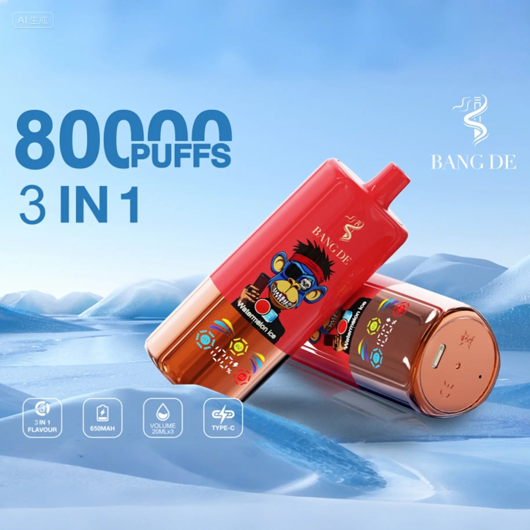 Bang DE 80000 | 3-in-1 80K puffs triple flavor bulk disposable vape wholesale - Image 3