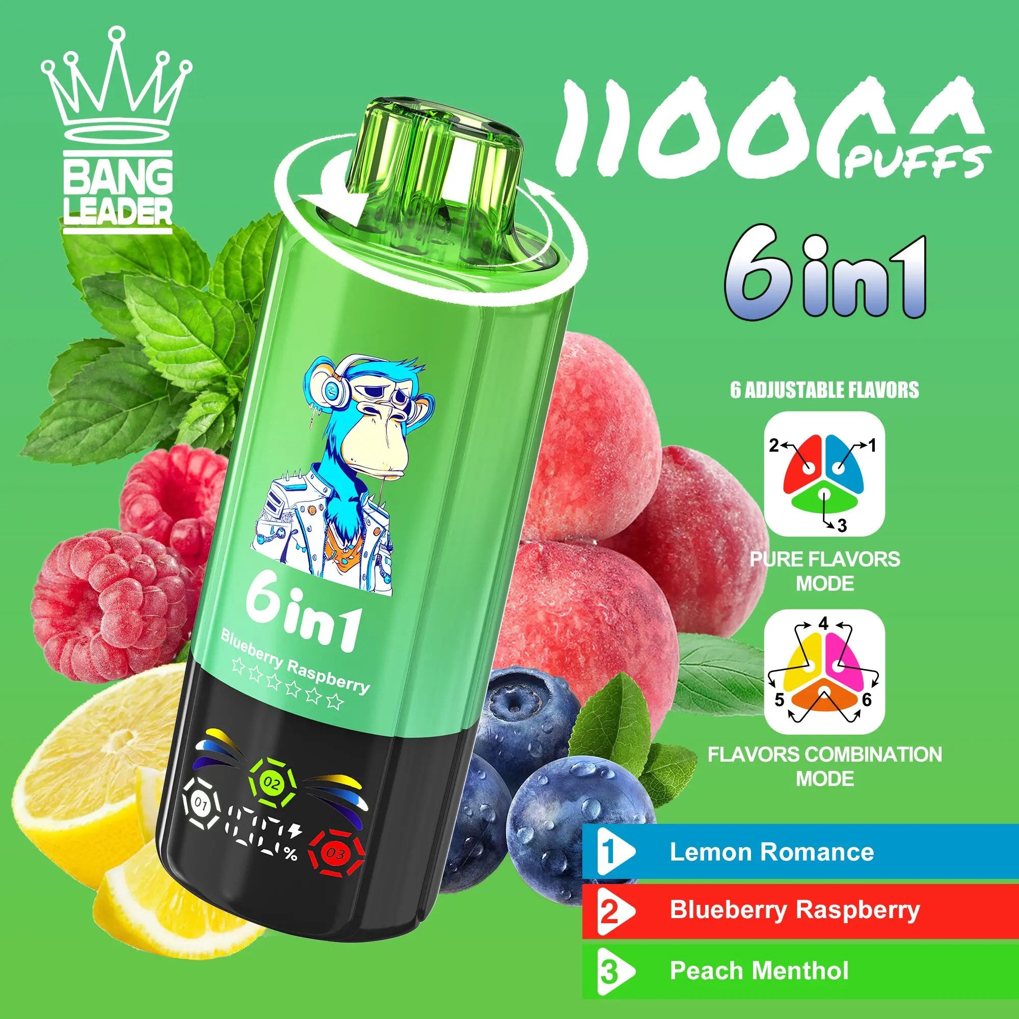 Bang Leader 110K | 110000 puffs, 6 flavor switching modes, LED screen, smart bulk disposable vape - Image 8