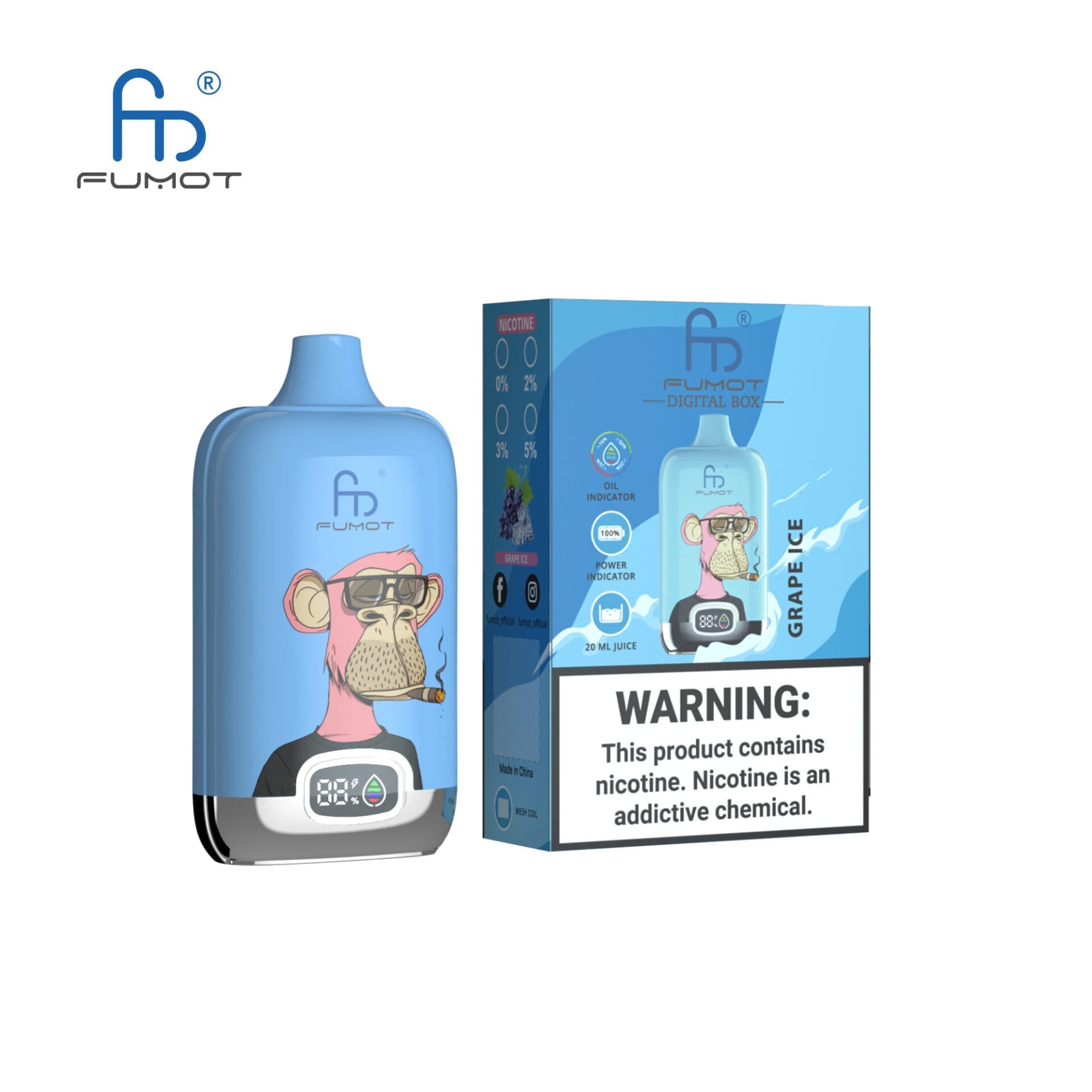 RandM Digital Box 12000 Puffs | 20mL, 850mAh, LCD screen, bulk disposable vape - Image 7